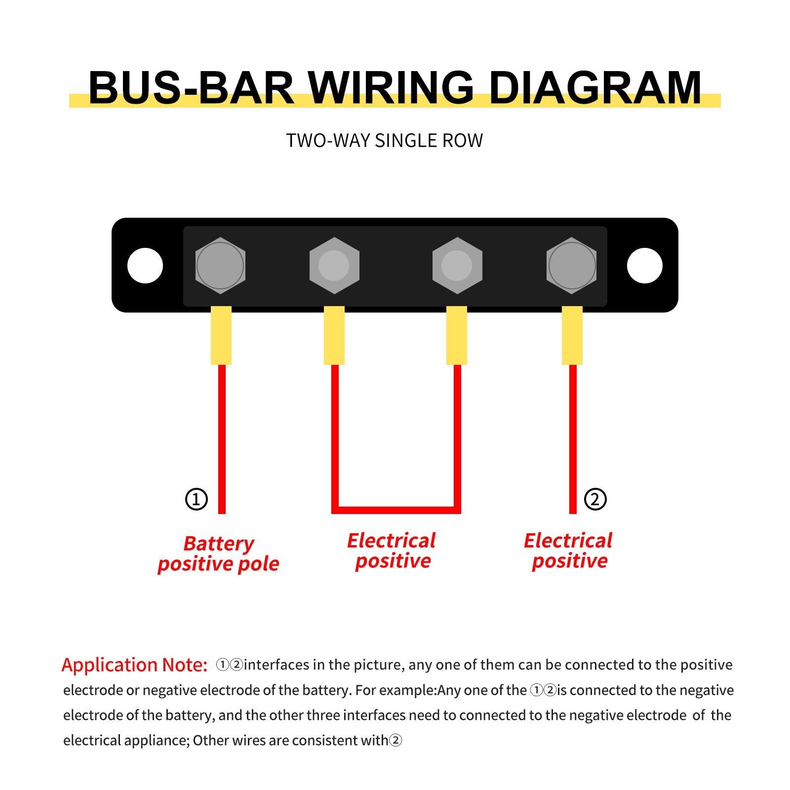 2/4/6/12 Way Dual-row Car Bus Bar Block Distribution Terminal For Auto Marine