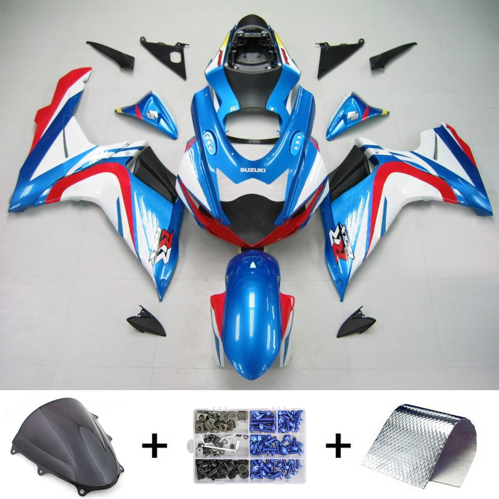 2011-2024 Suzuki GSXR 600/750 K11 Kit de carénage d'injection Amotopart carrosserie plastique ABS #101