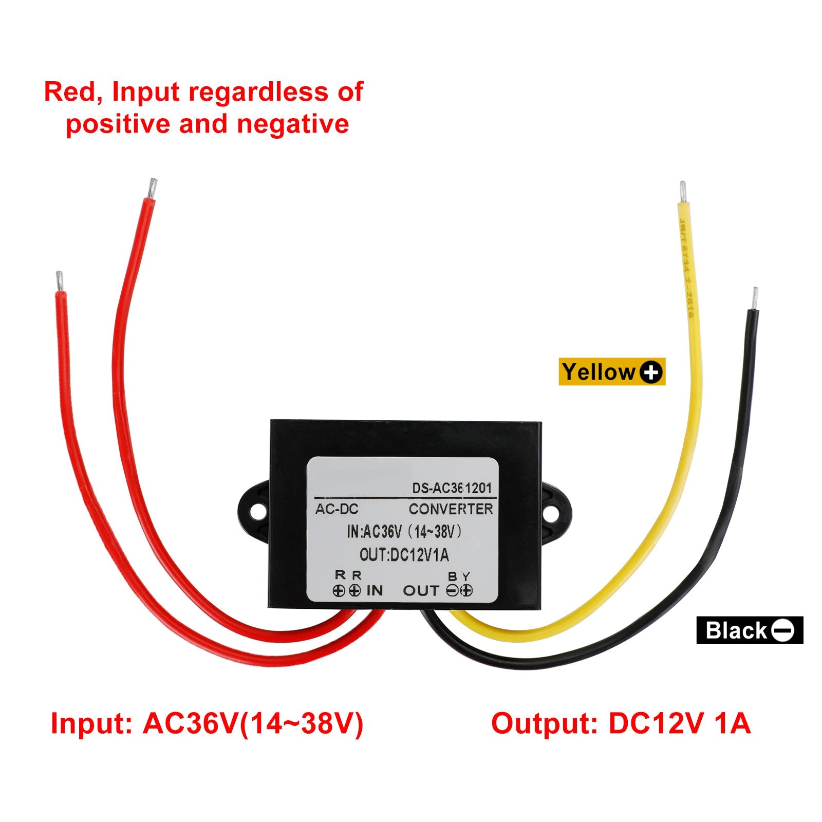 Waterproof AC-DC Converter AC 36V Step Down to DC12V Power Supply Module