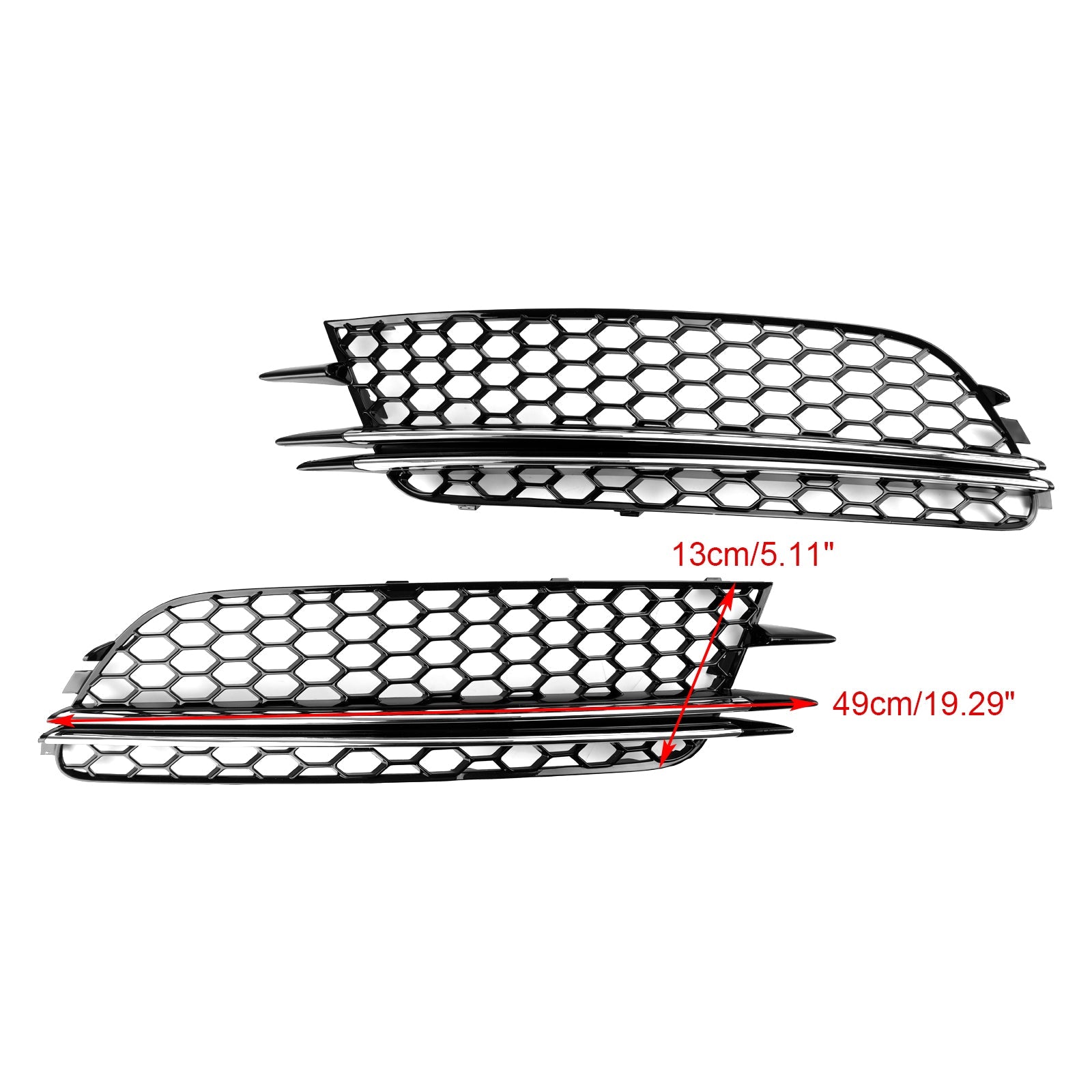 Audi A6 4G C7 2012-2015 2PCS Front Fog Light Cover Bezel Bumper Grille