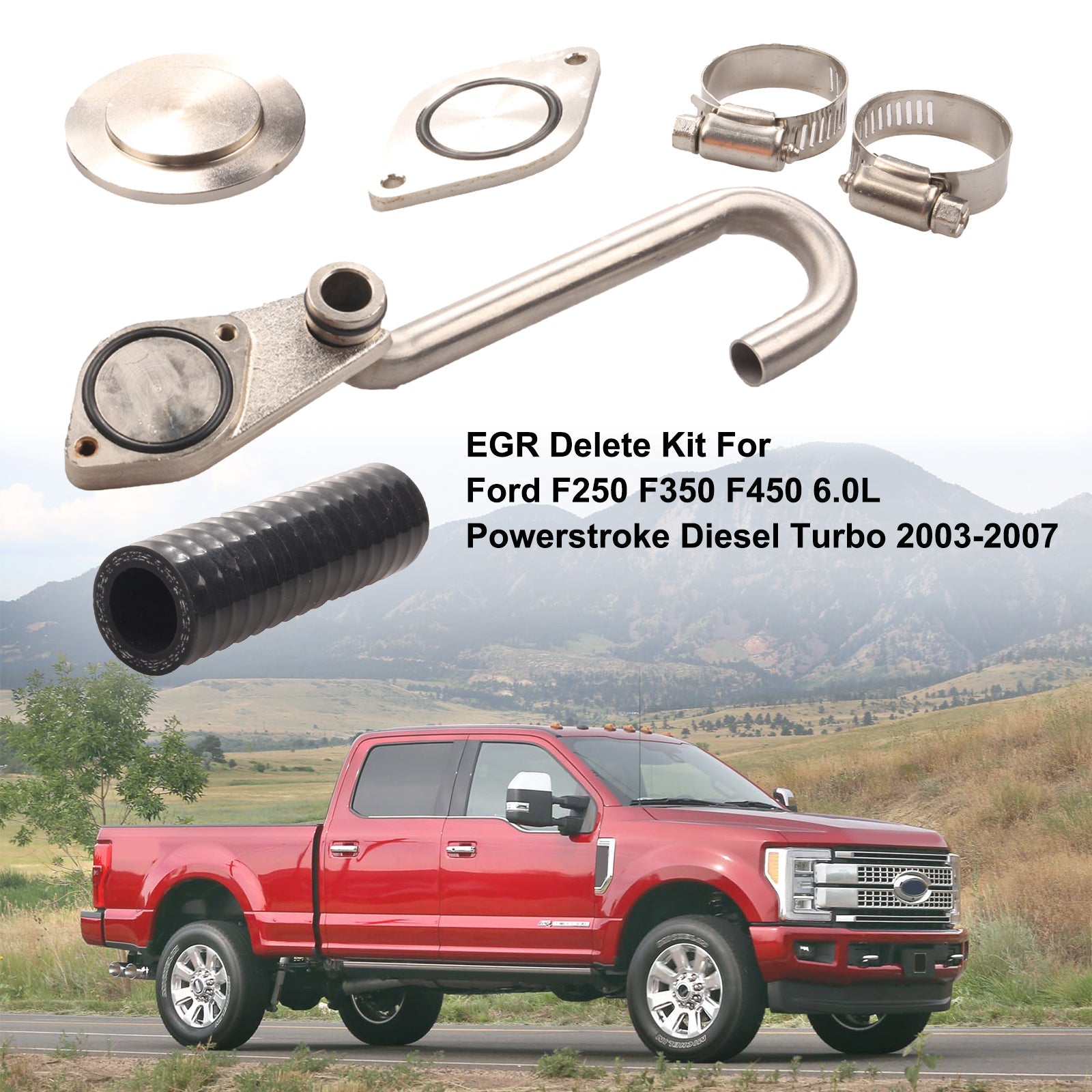 2003-2007 Ford F250 F350 F450 6.0L Powerstroke Diesel Turbo EGR Delete Kit