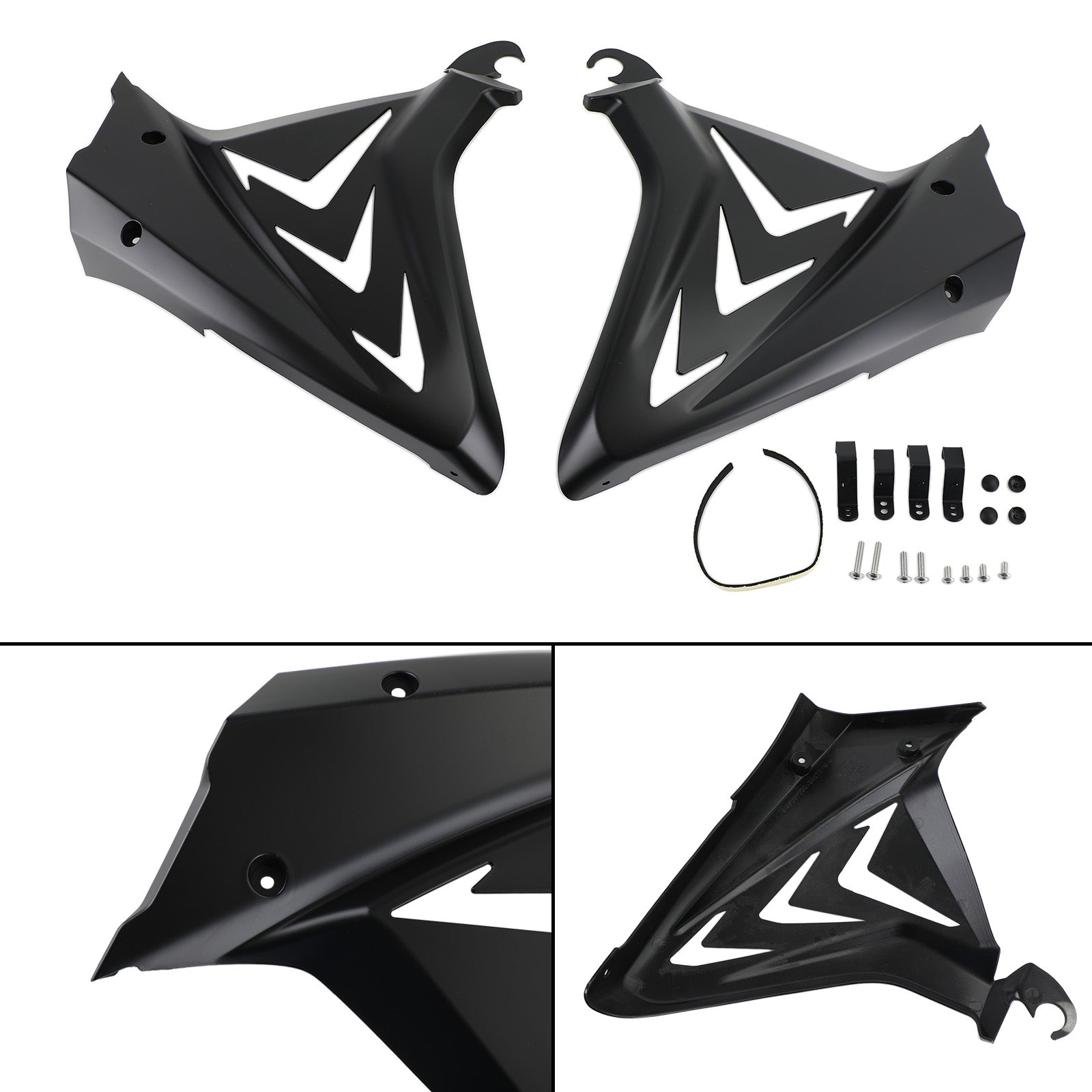 Side Frame Cover Panels Fairings Cowls For Honda CBR650R 2019-2021 Black