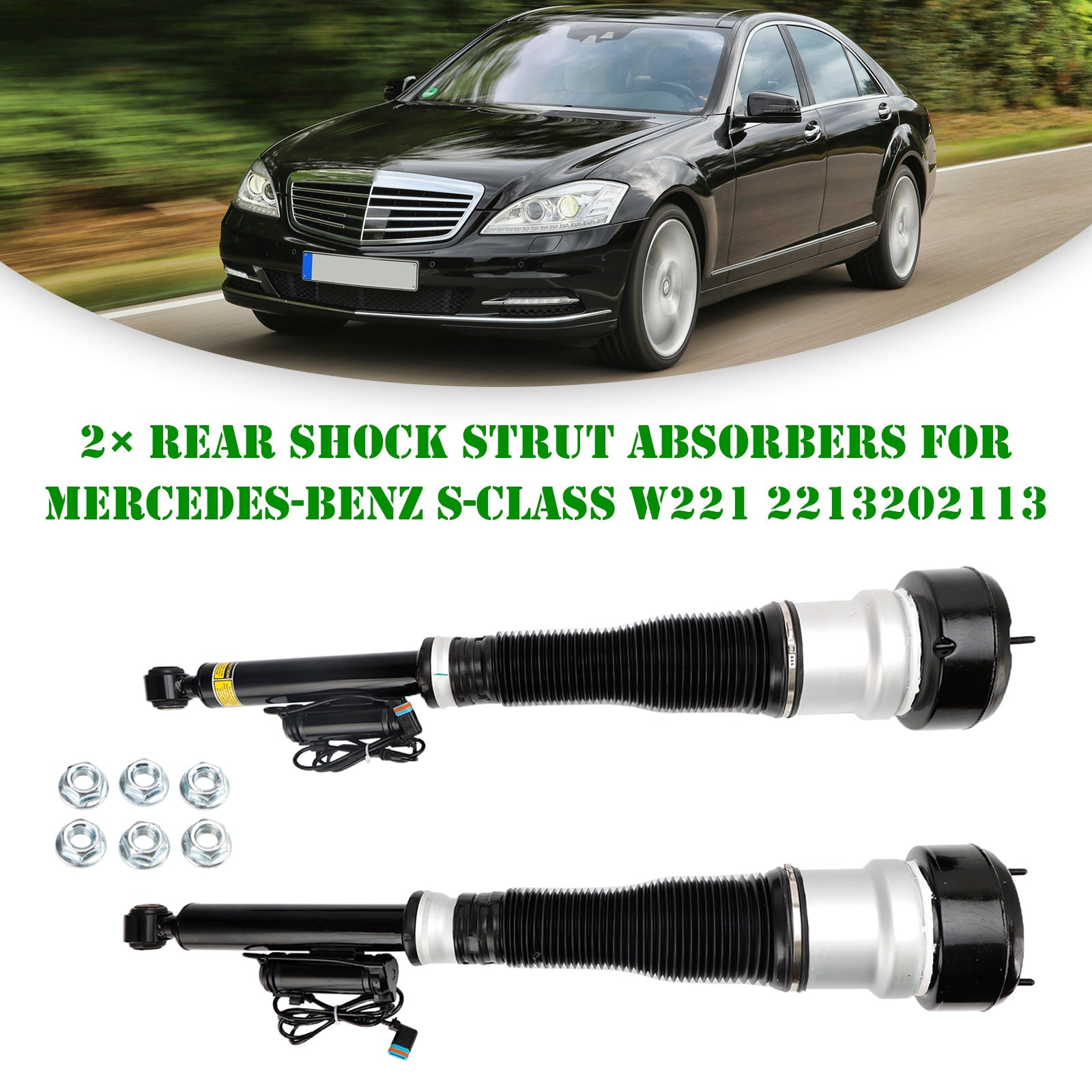 2009-2013 Benz S-Klasse W221 S 350 CDI 400 Hybrid 2× Achterste Schokdempers 2213202113