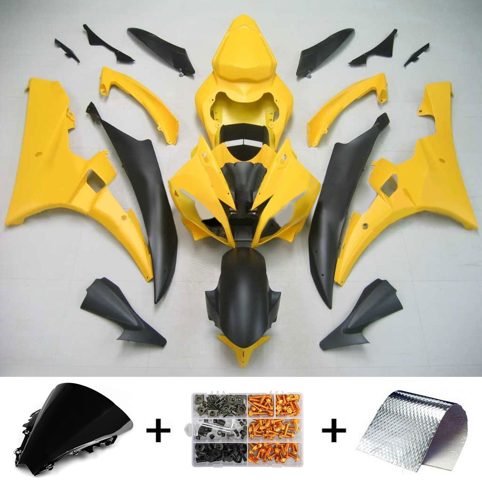 2006-2007 Yamaha YZF 600 R6 Amotopart Kit de carénage d'injection carrosserie plastique ABS #125