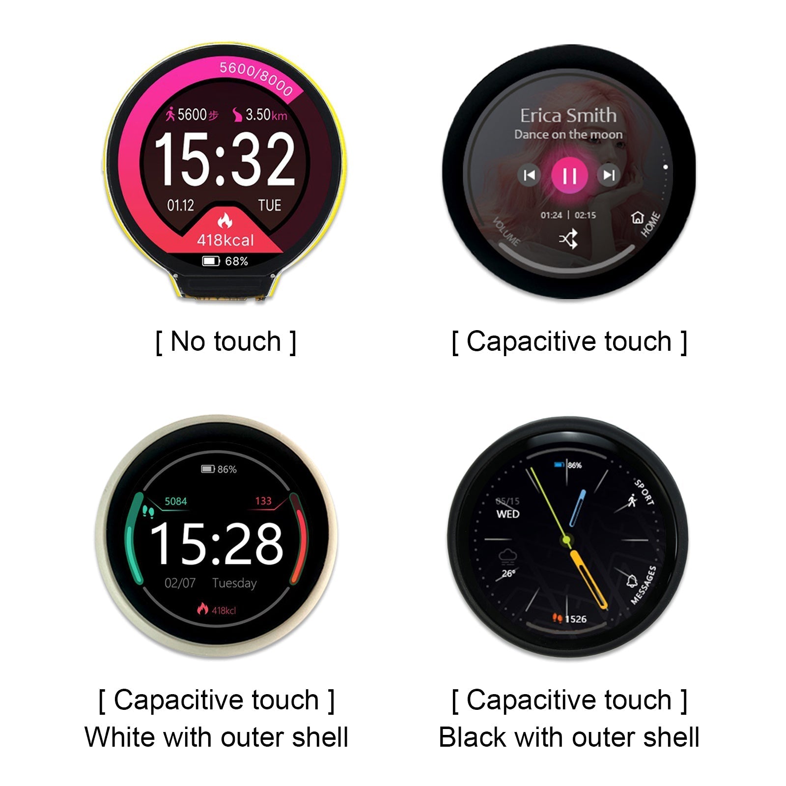 1,28" rond display ESP32-C3 ontwikkelingsbord LCD-aanraakscherm Wifi Bluetooth