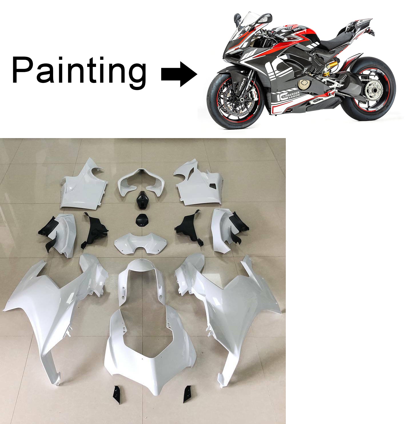 2018-2019 Ducati Panigale V4 V4S V4SP Injectiekuipkit Carrosserie #103 Amotopart