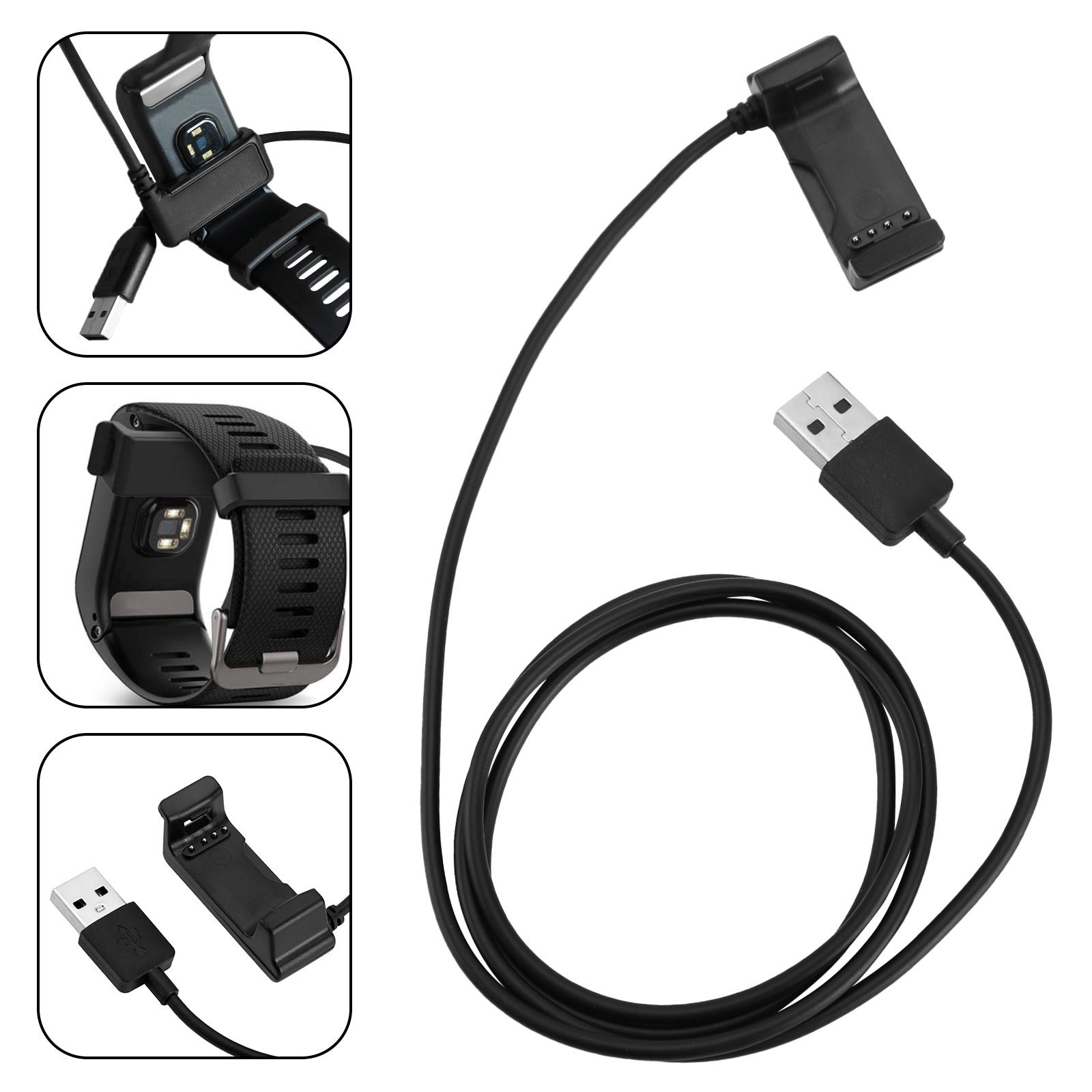 Câble de chargement USB pour station de charge, compatible avec la montre intelligente GPS Garmin Vivoactive HR