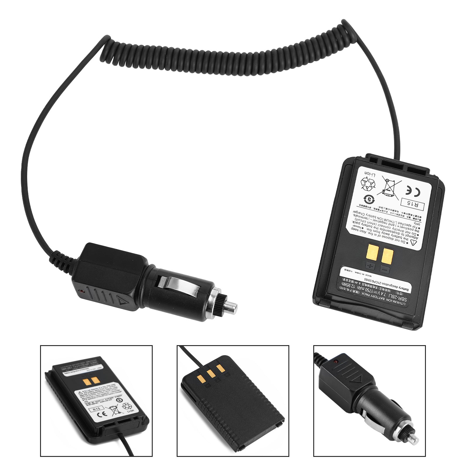 12-24V autolader batterij Sbr-28Li Eliminator-adapter voor Ft4X Ft4Xr-radio