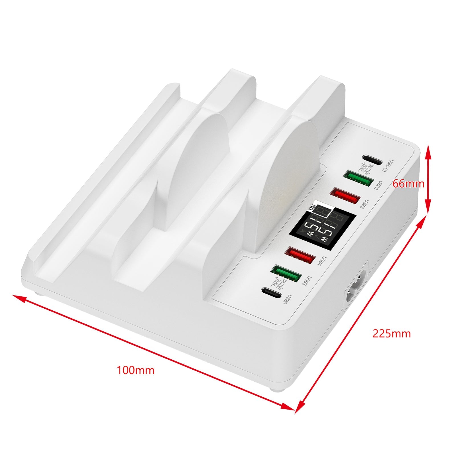 Dual Wireless Charging Station Dock USB 6 Port Multi Charger Holder UK Plug