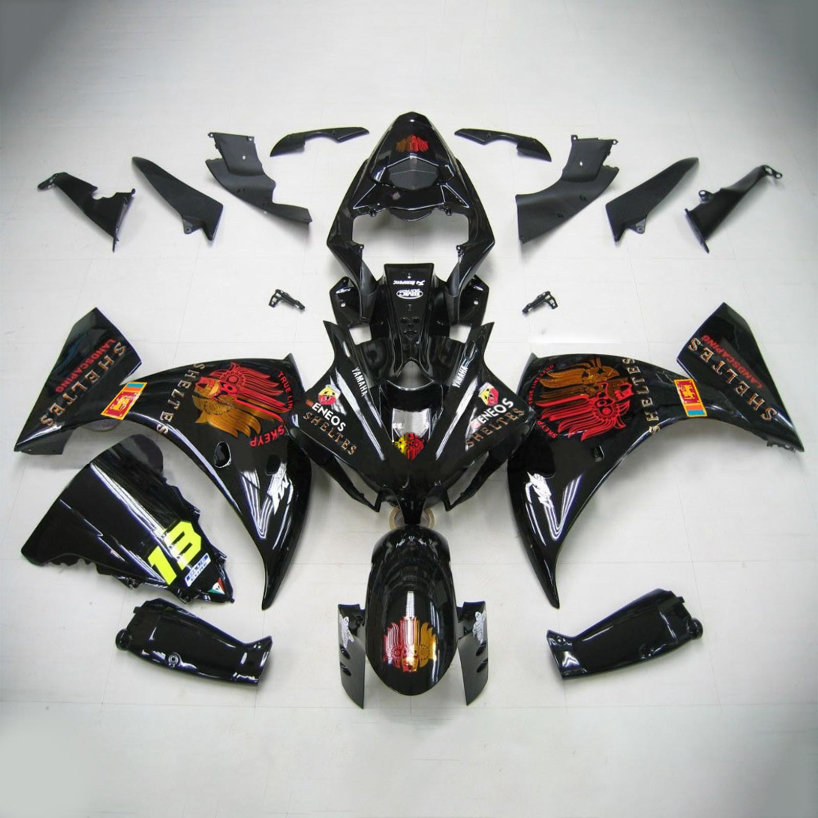 2012-2014 Yamaha YZF 1000 R1 Amotopart Injection Fairing Kit Bodywork Plastic ABS #141