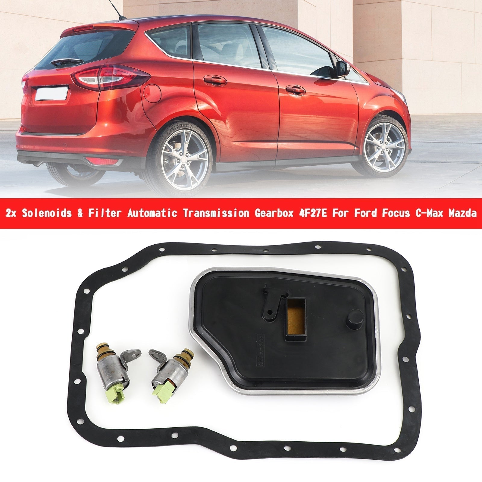 2x elektromagneten en filter automatische transmissie versnellingsbak 4F27E voor Ford Focus Mazda