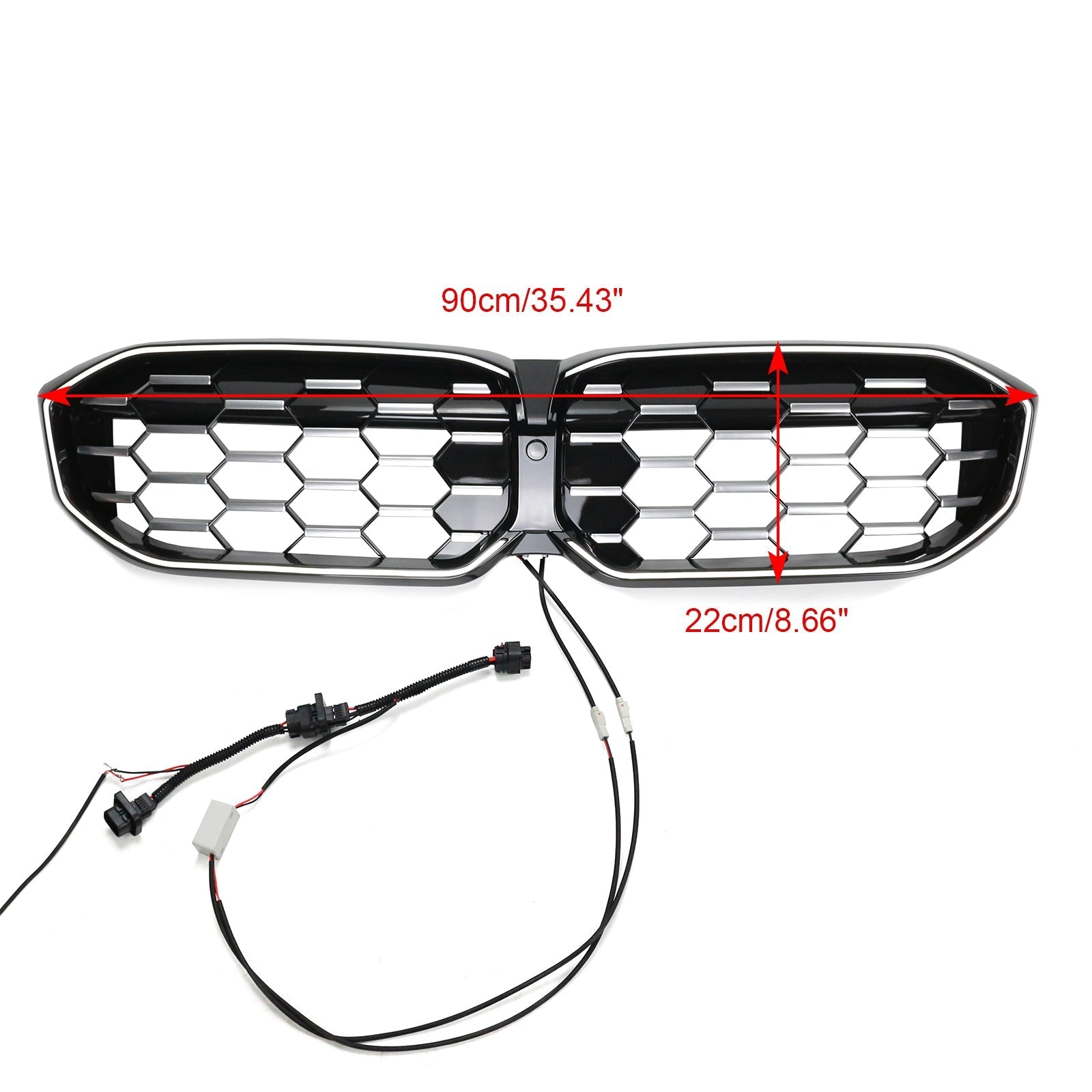 2023-2024 BMW 3 Series G20 G28 Diamond Black Silver Front Kidney Grille Mesh