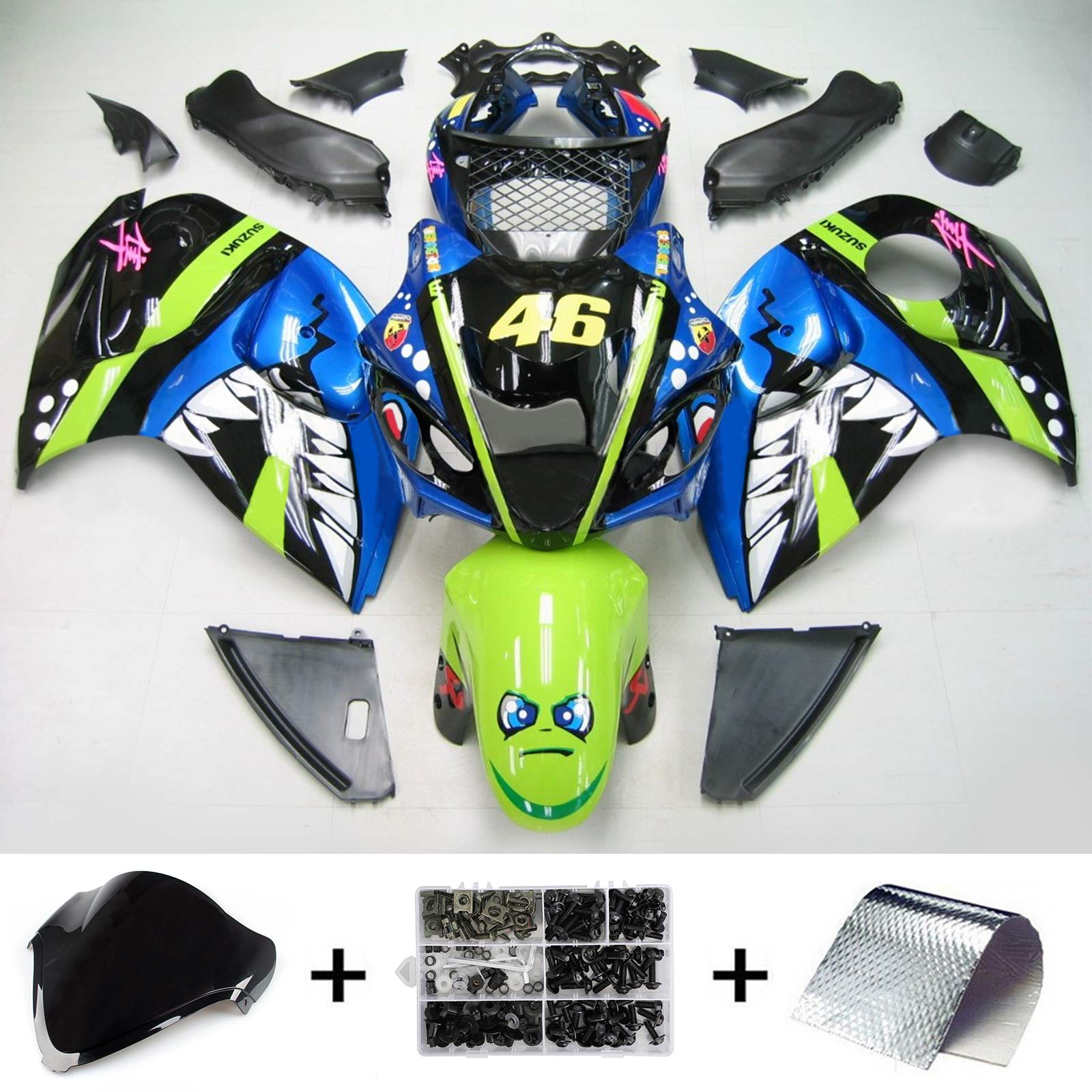 2008-2020 Suzuki Hayabusa GSX1300 Amotopart Injection Fairing Kit Bodywork Plastic ABS #104