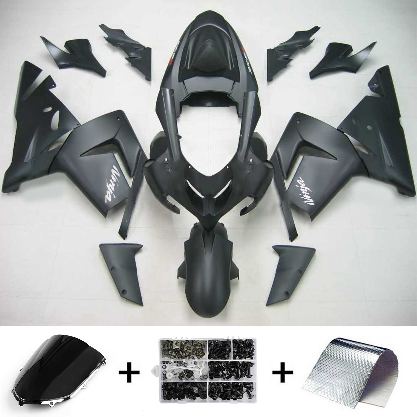 2004-2005 Kawasaki ZX10R Kit de carénage d'injection Amotopart carrosserie plastique ABS #109