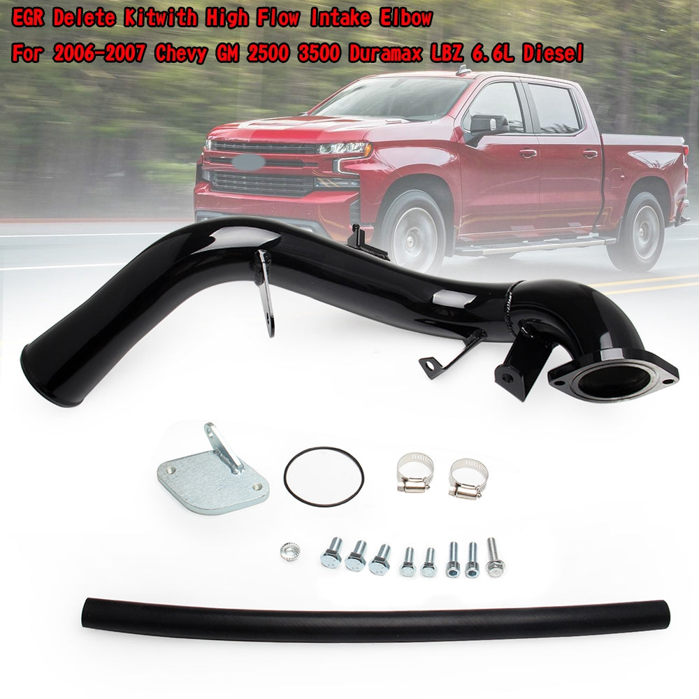 2006-2007 Chevrolet GM 2500 3500 Duramax LBZ 6.6L Diesel EGR Delete Kit with High Flow Intake Elbow