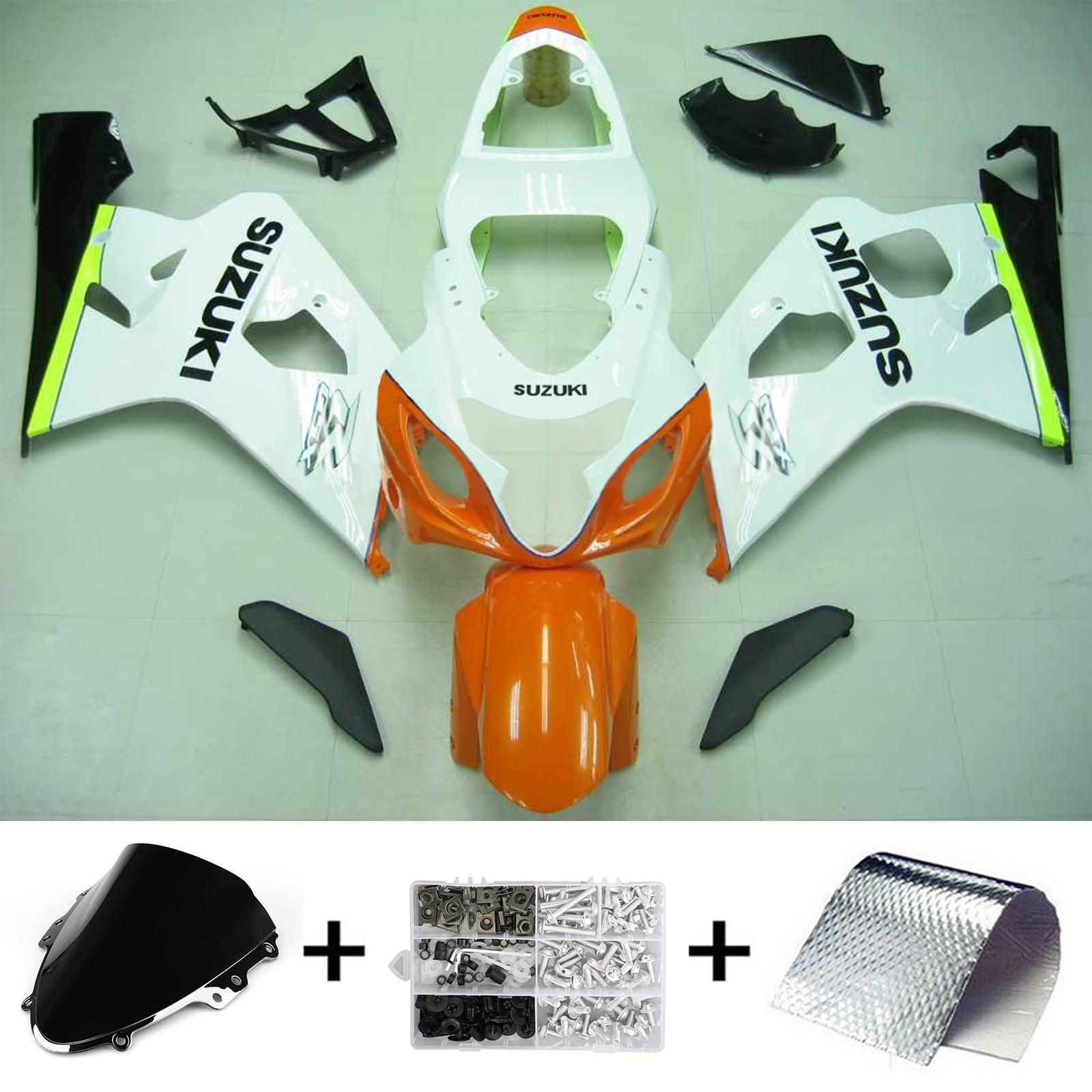 2004-2005 Suzuki GSXR 600/750 K4 Kit de carénage d'injection carrosserie plastique ABS #101 Amotopart