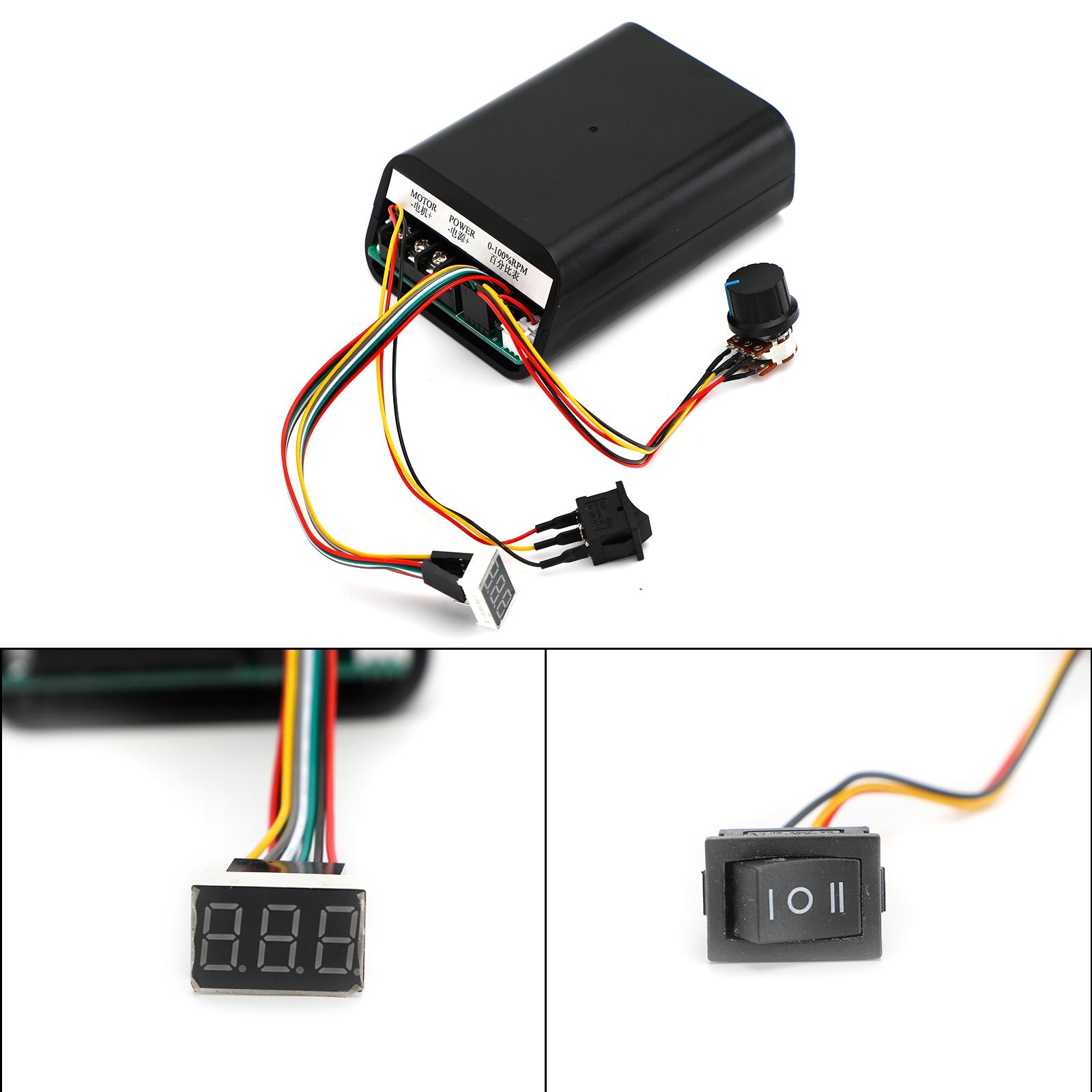 DC10-55V 40A PWM Motor Stepless Variable Controller CW CCW Reversible Switch