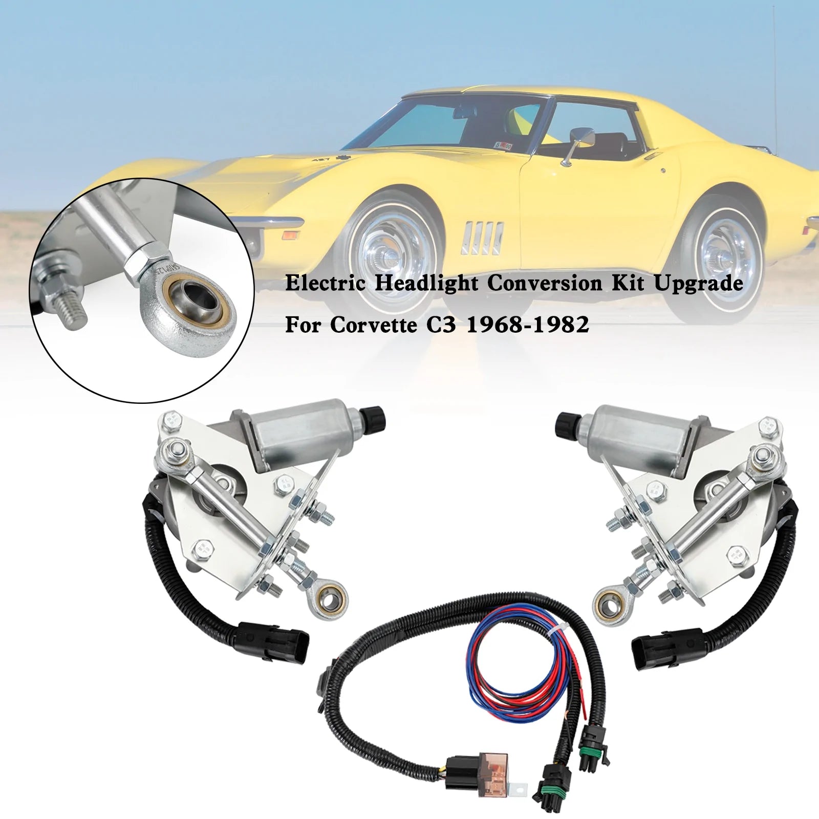 Corvette C3 1968-1982 Electric Headlight Conversion Kit Upgrade