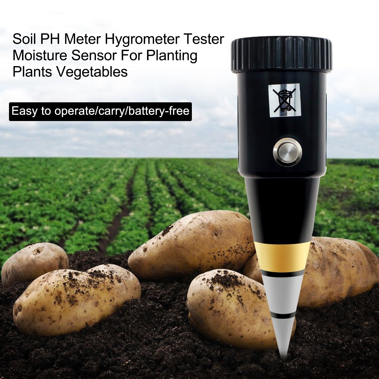 Soil PH Meter Hygrometer Tester Moisture Sensor For Planting Plants Vegetables