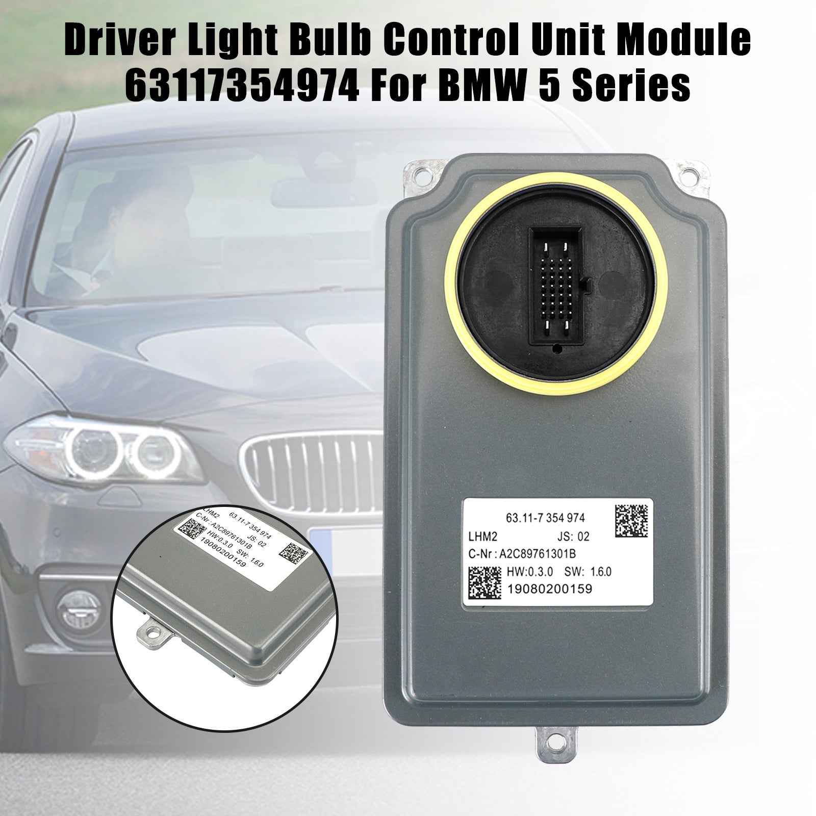 2014-2016 BMW 535d 535dx 550i 550ix Driver Gloeilamp Regeleenheid Module 63117354974