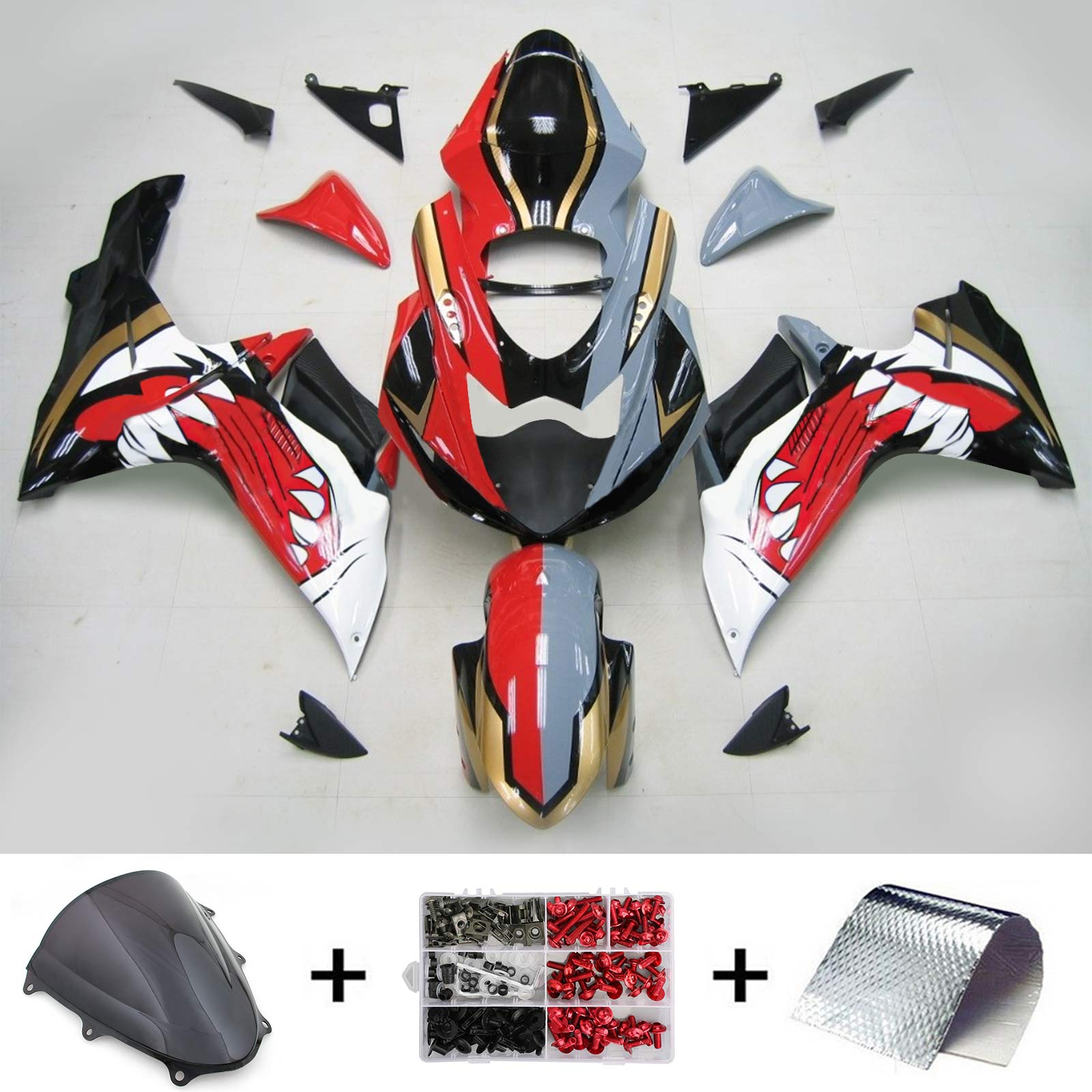 2011-2024 Suzuki GSXR 600/750 K11 Kit de carénage d'injection Amotopart carrosserie plastique ABS #101