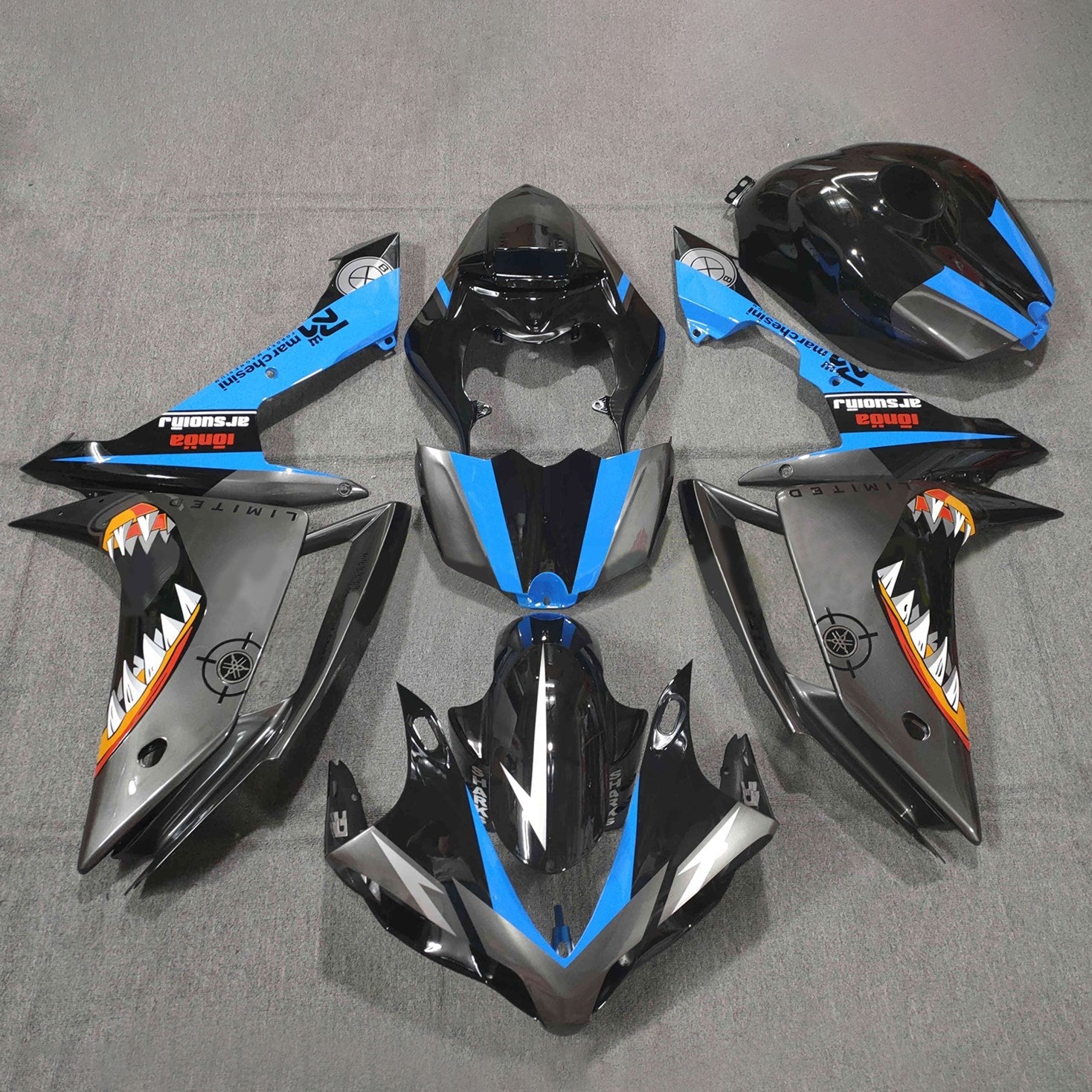 2007-2008 Yamaha YZF 1000 R1 Kit de carenado Carrocería Plástico ABS