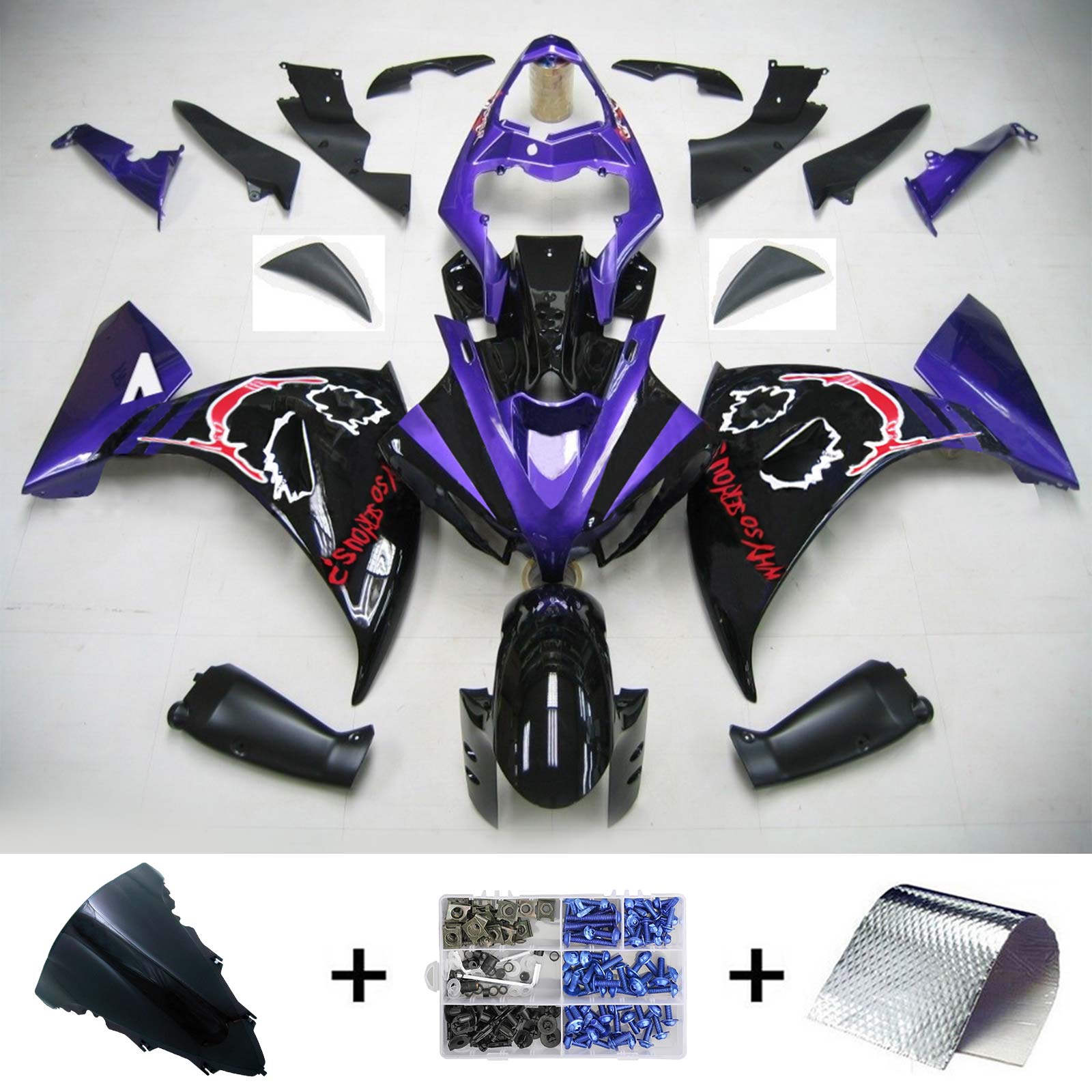 2009-2011 Yamaha YZF 1000 R1 Kit de carénage d'injection carrosserie plastique ABS #123