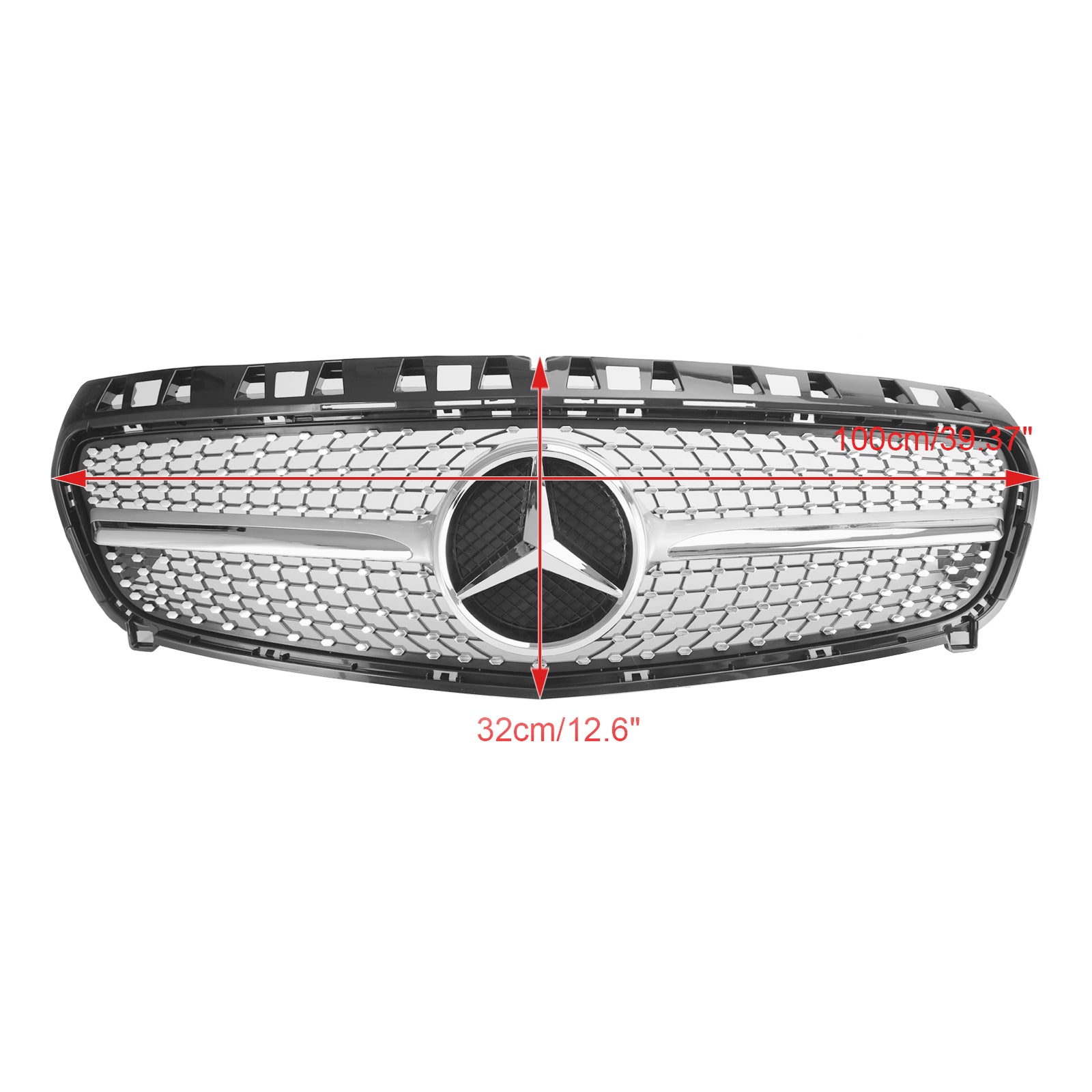 2013-2015 A CLASS W176 Mercedes Benz Front Bumper Grille Grill Black/Chrome