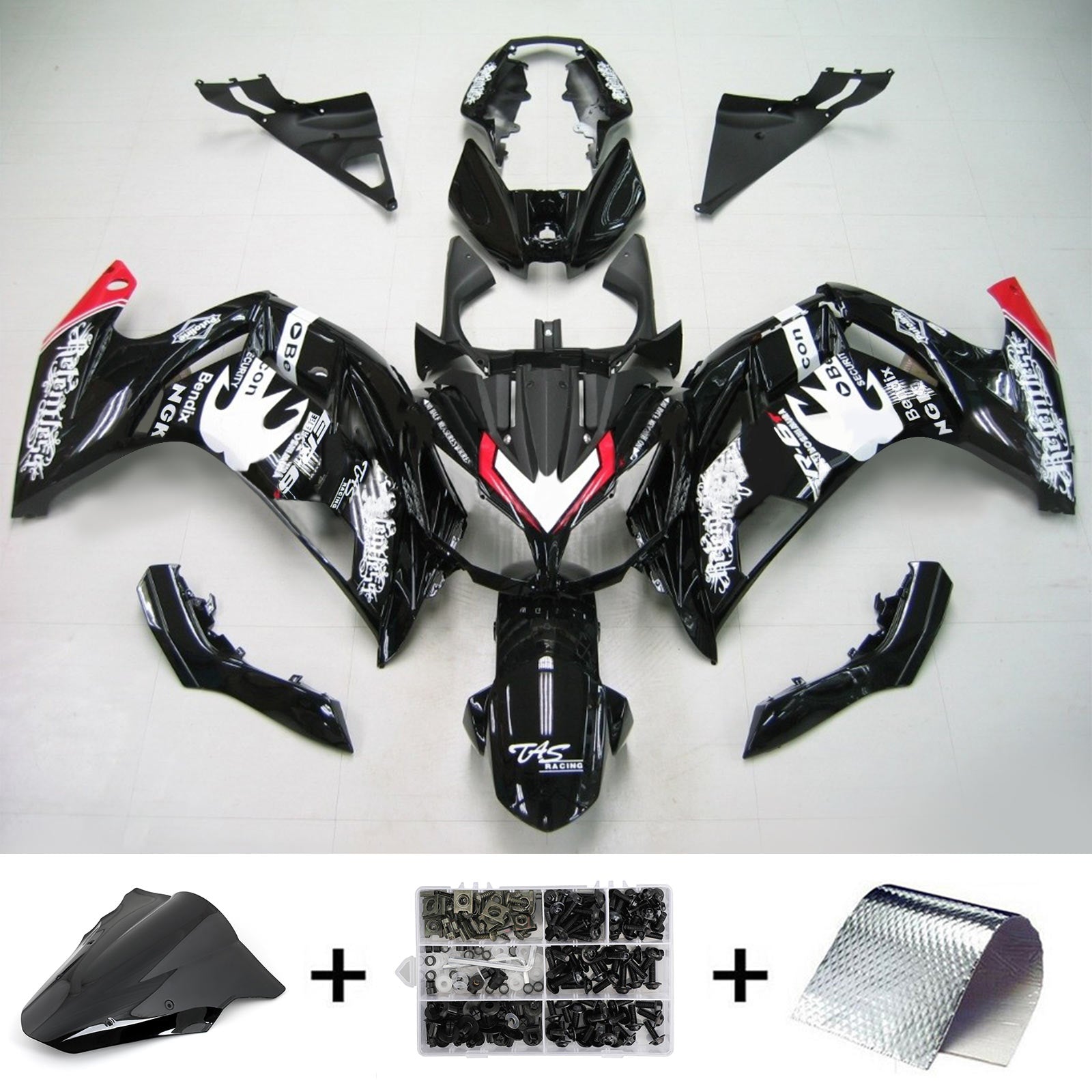 2012-2016 Kawasaki ER6F Ninja650 Amotopart Kit de carénage d'injection carrosserie plastique ABS #106