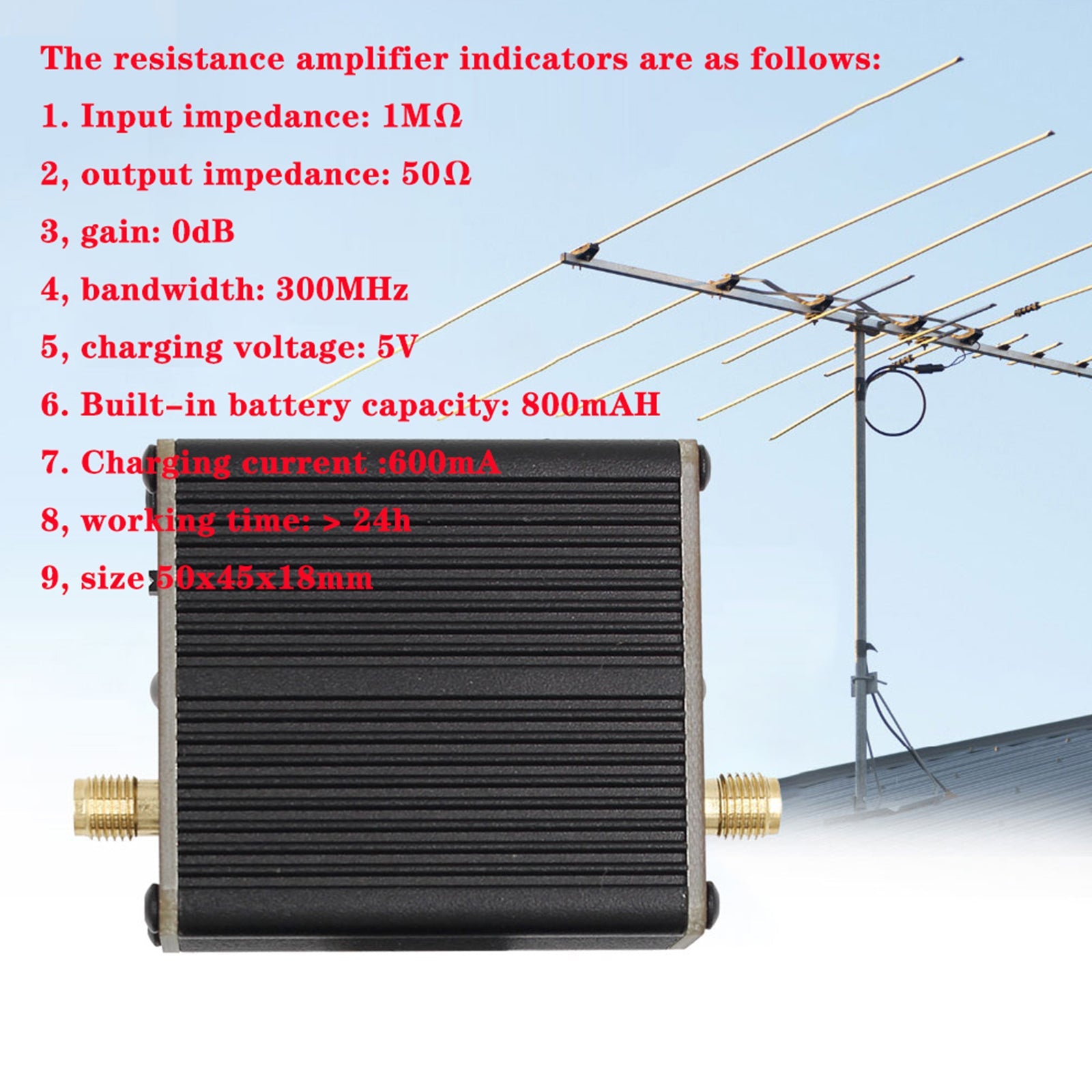 Amplificateur haute impédance pour talkie-walkie SDR Donut AM MW/SW, antenne HackRF One