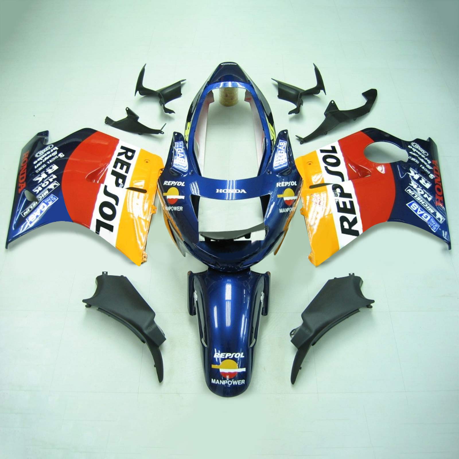 1996-2007 Honda CBR1100XX SuperBlackBird Amotopart Injection Fairing Kit Bodywork ABS #115