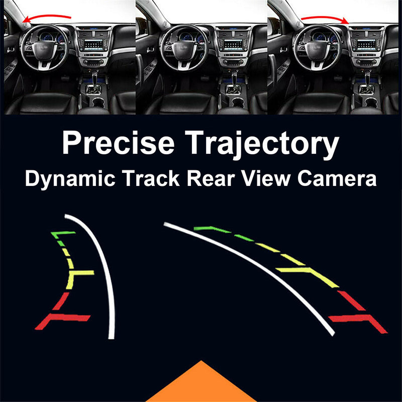 Caméra de recul avec trajectoire dynamique de voiture, ligne de