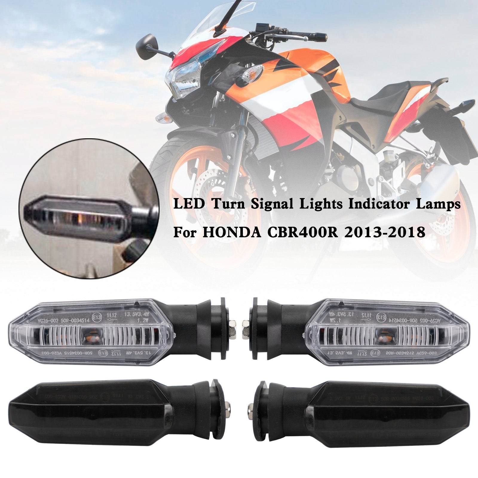 HONDA CRF250 CB500 CB650F CTX700 LED Turn Signal Lights Indicator Lamps