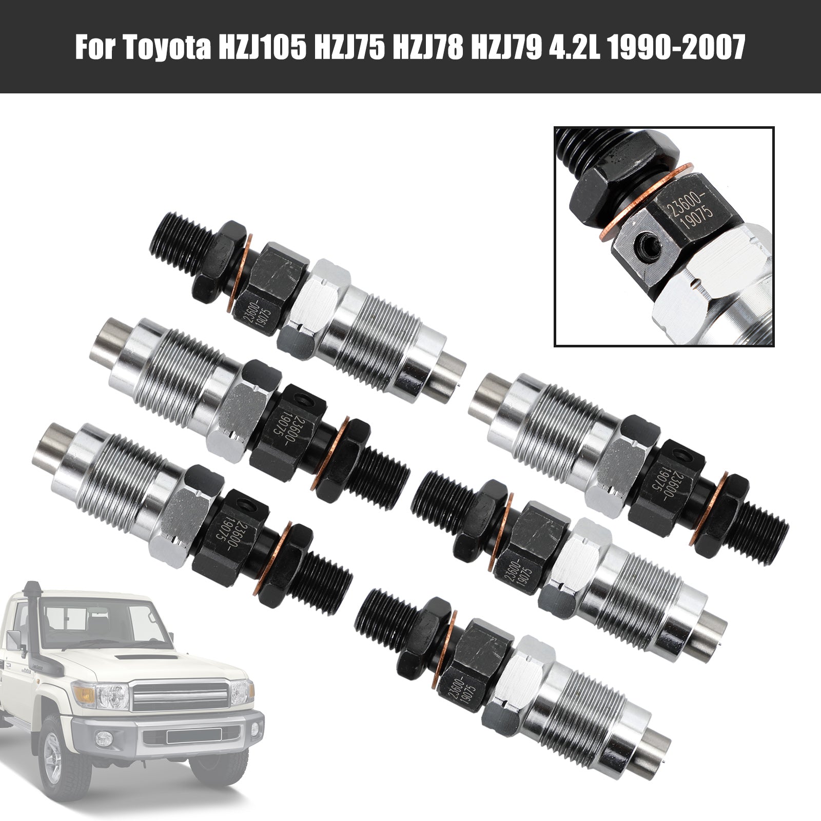 1990-2007 Toyota HZJ105 HZJ75 HZJ78 HZJ79 6 pièces injecteurs de carburant 23600-19075 Fedex Express