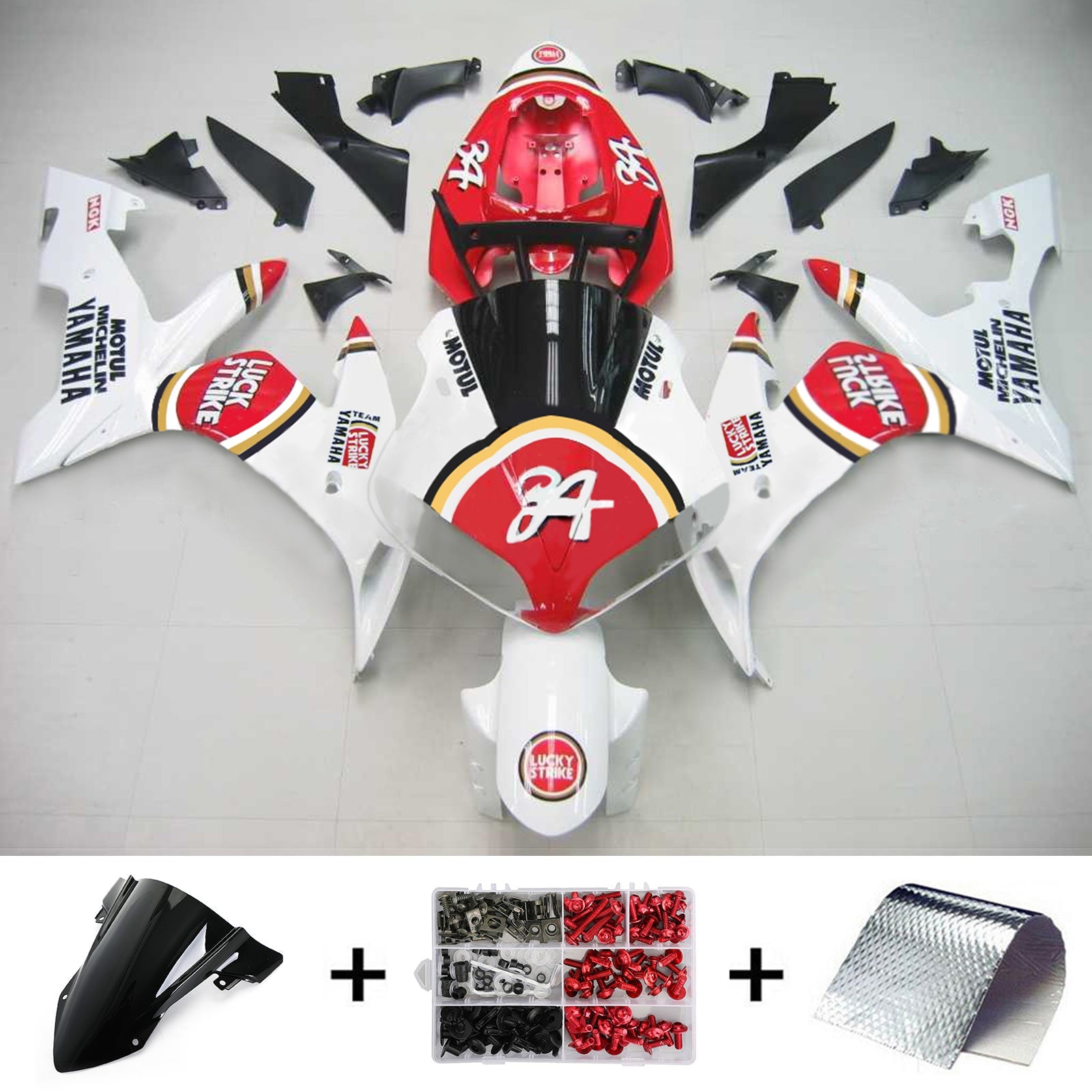 2004-2006 Yamaha YZF 1000 R1 Amotopart Kit de carénage d'injection carrosserie plastique ABS #116