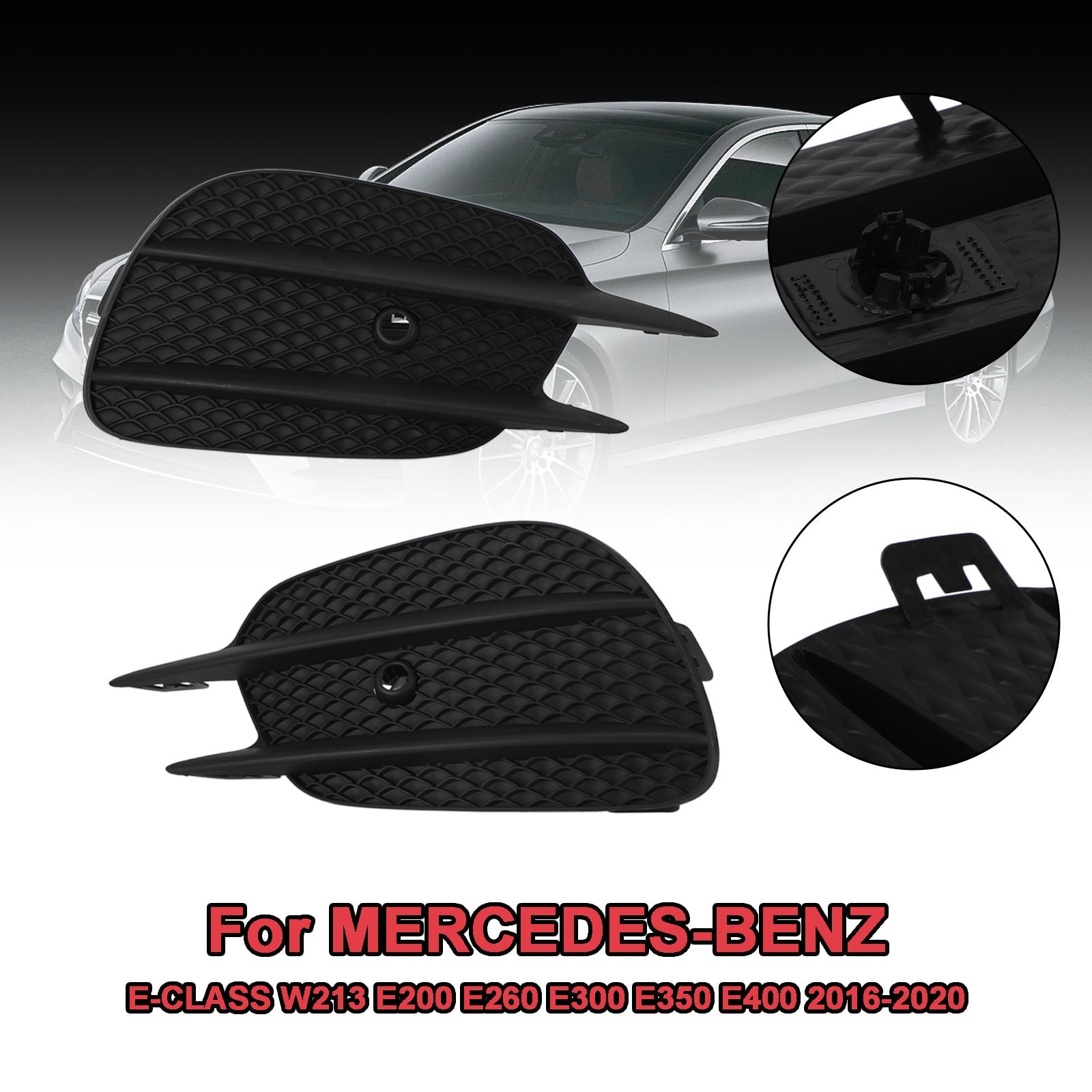 MERCEDES E-KlasseW213 2 stuks bumperrooster mistlampen grill rooster sierlijst afdekking