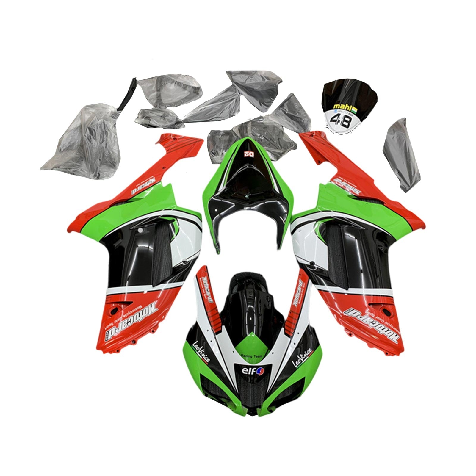 2007-2008 Kawasaki ZX6R 636 Kit de carenado Carrocería Plástico ABS