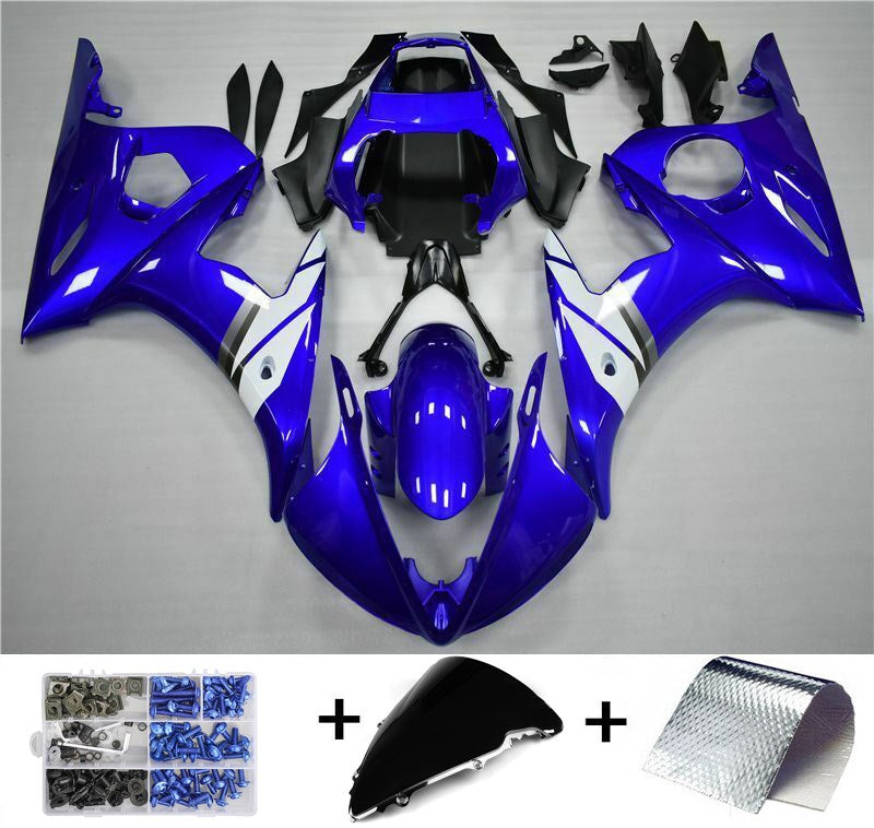 2003-2004 Yamaha YZF R6 Fairing Blue White Kit