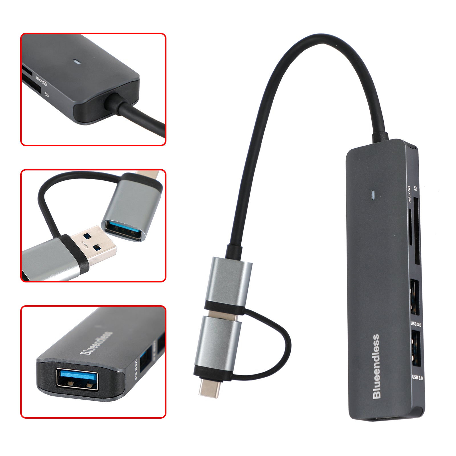 Station d'accueil PD100W Hub d'interface USB type-C + pour Windows Mac OS Linux