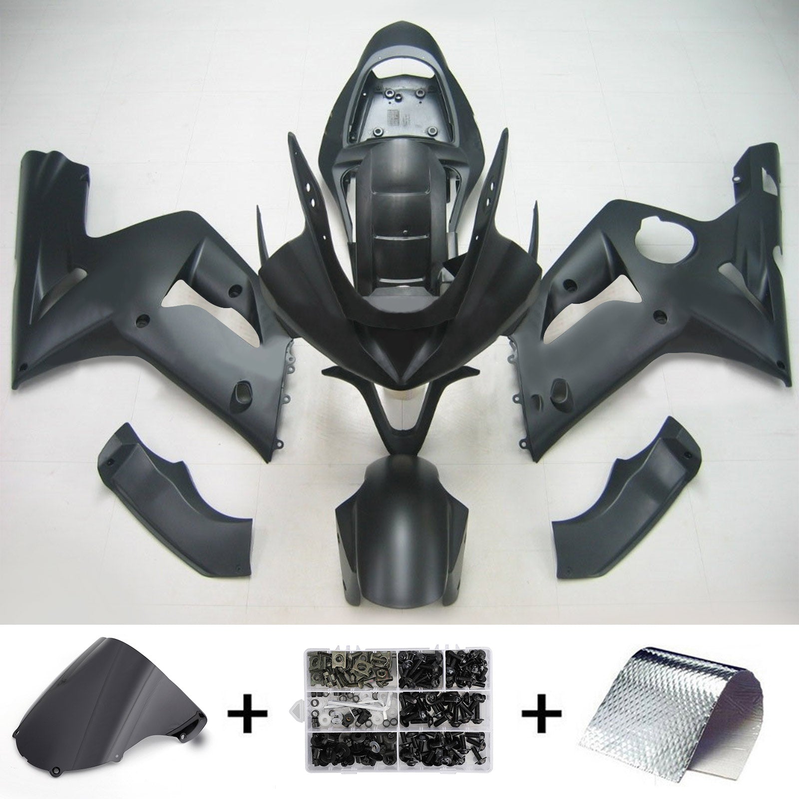 2003-2004 Kawasaki ZX6R 636 Amotopart Kit de carénage d'injection carrosserie plastique ABS #102