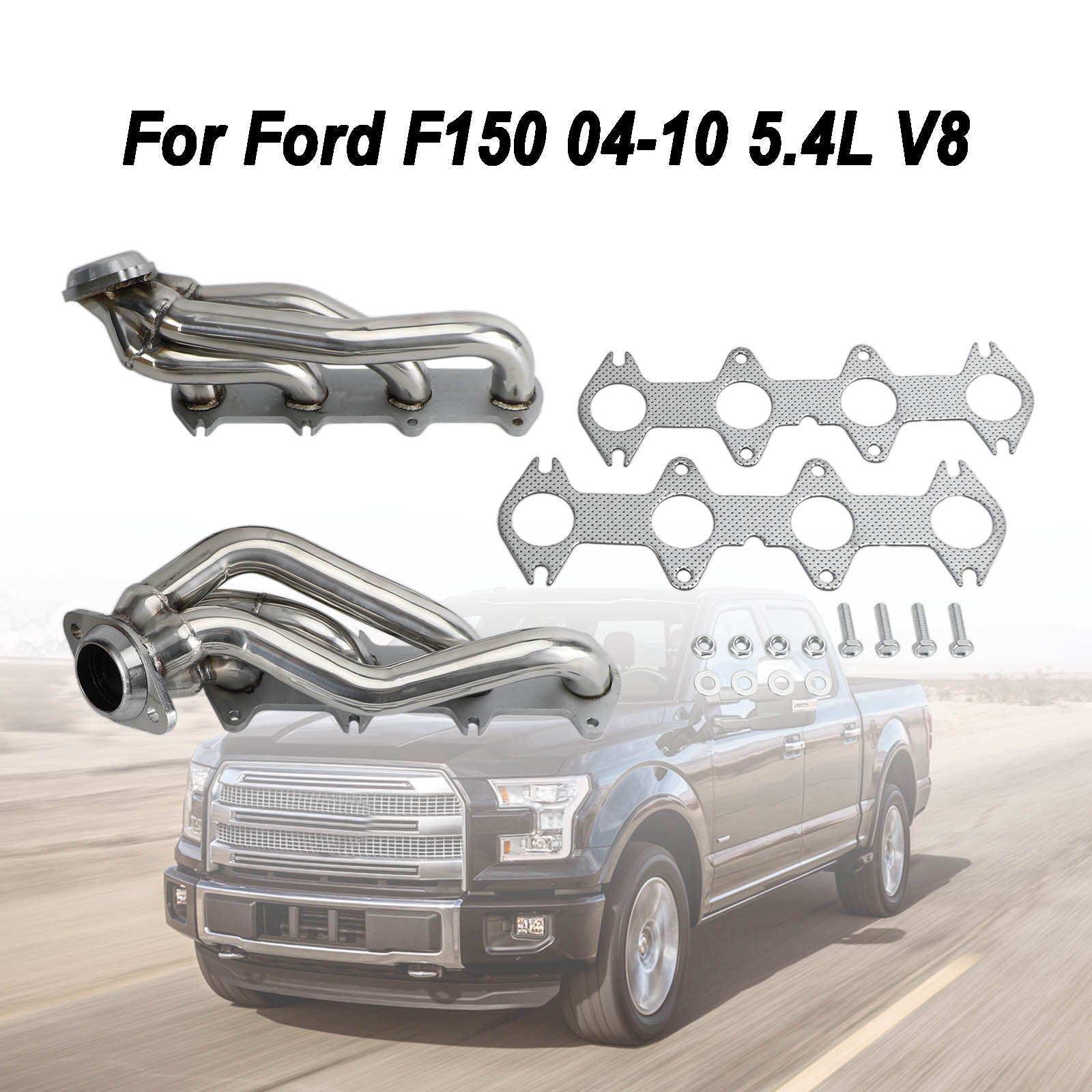 Ford F150 04-10 5.4 V8 Collecteur d'échappement en acier inoxydable Shorty Headers Performance