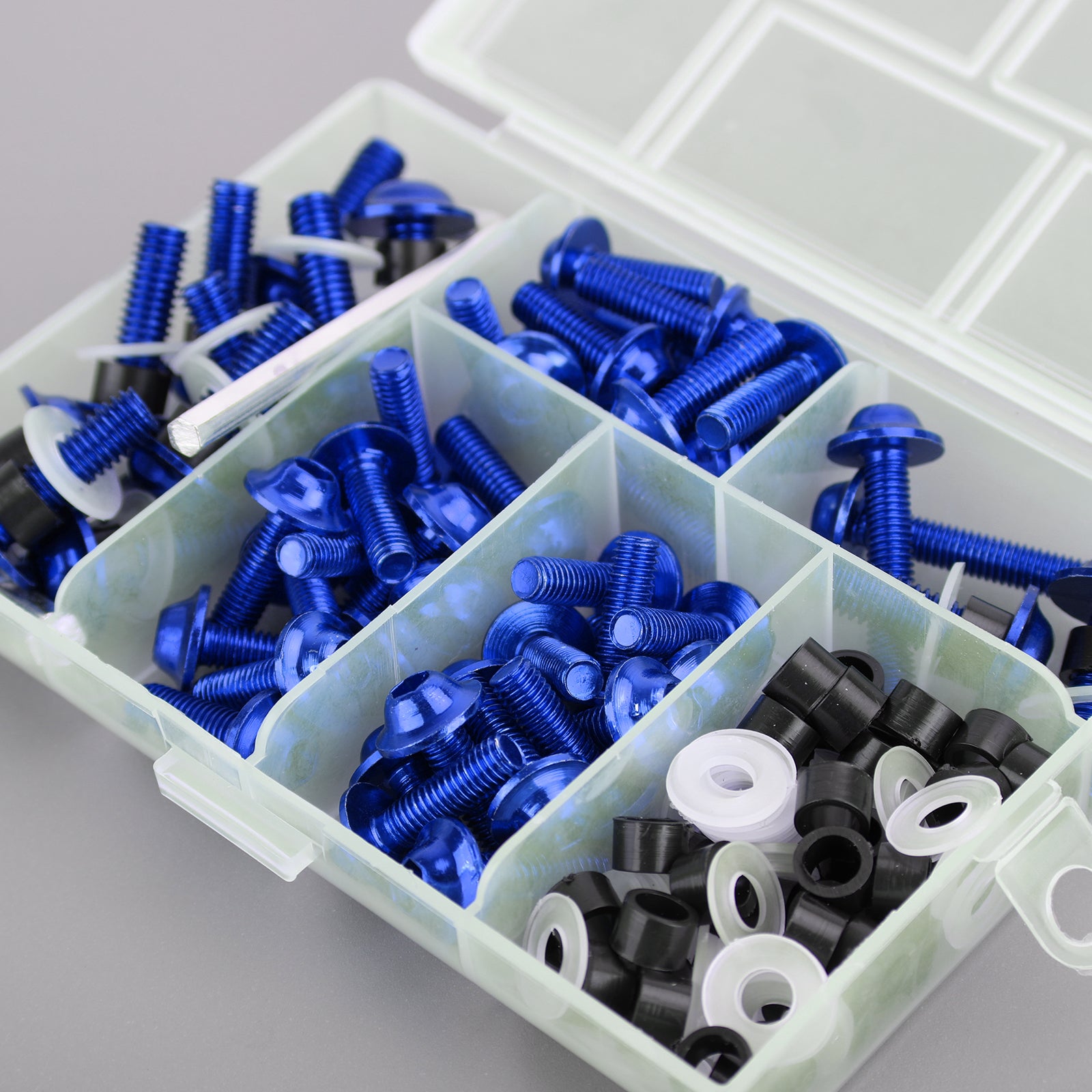 158pcs Motorbike Blue Fastener Clip Screw Kit Windscreen Fairing Bolt Universal