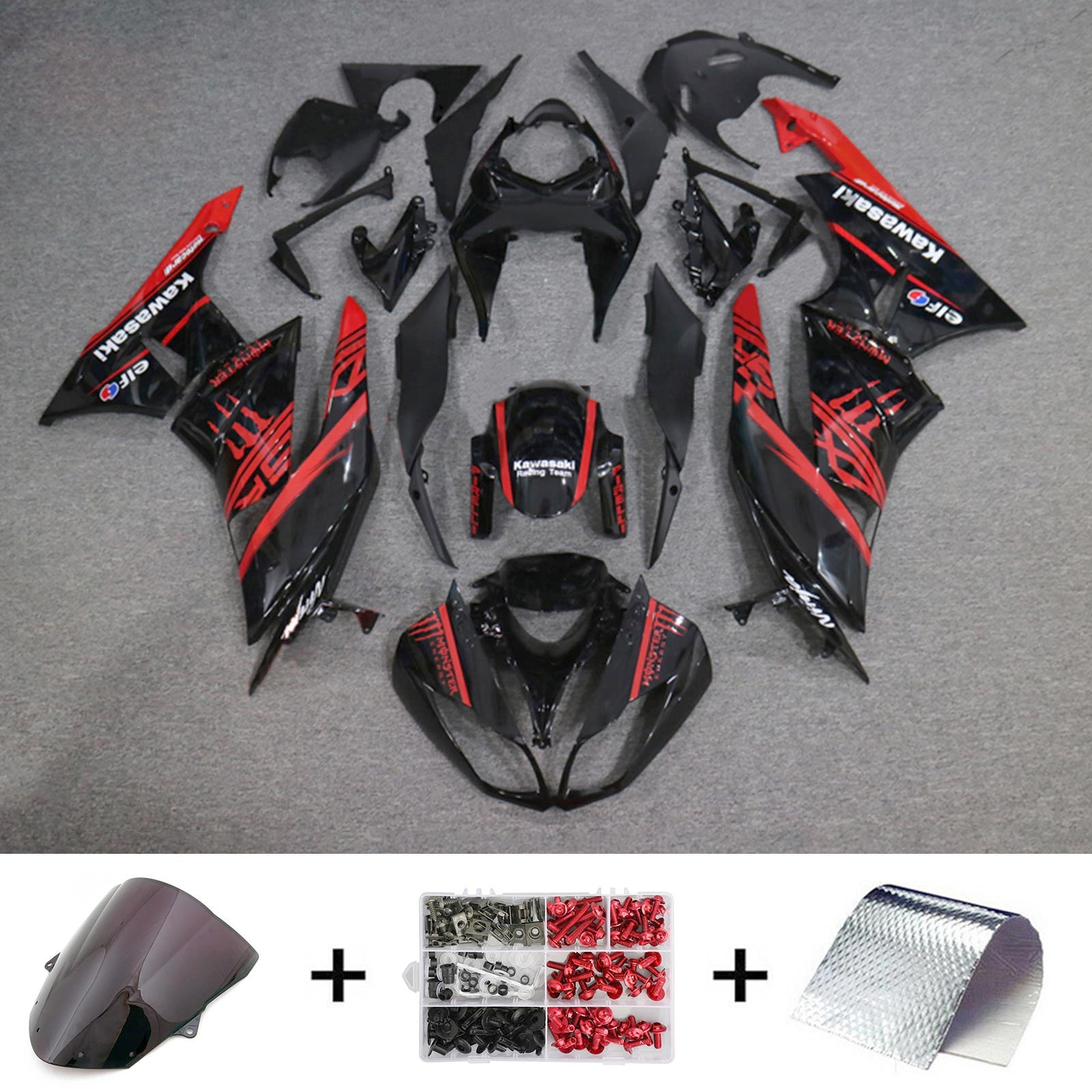 2009-2012 Kawasaki ZX6R 636 Kit de carenado Carrocería Plástico ABS