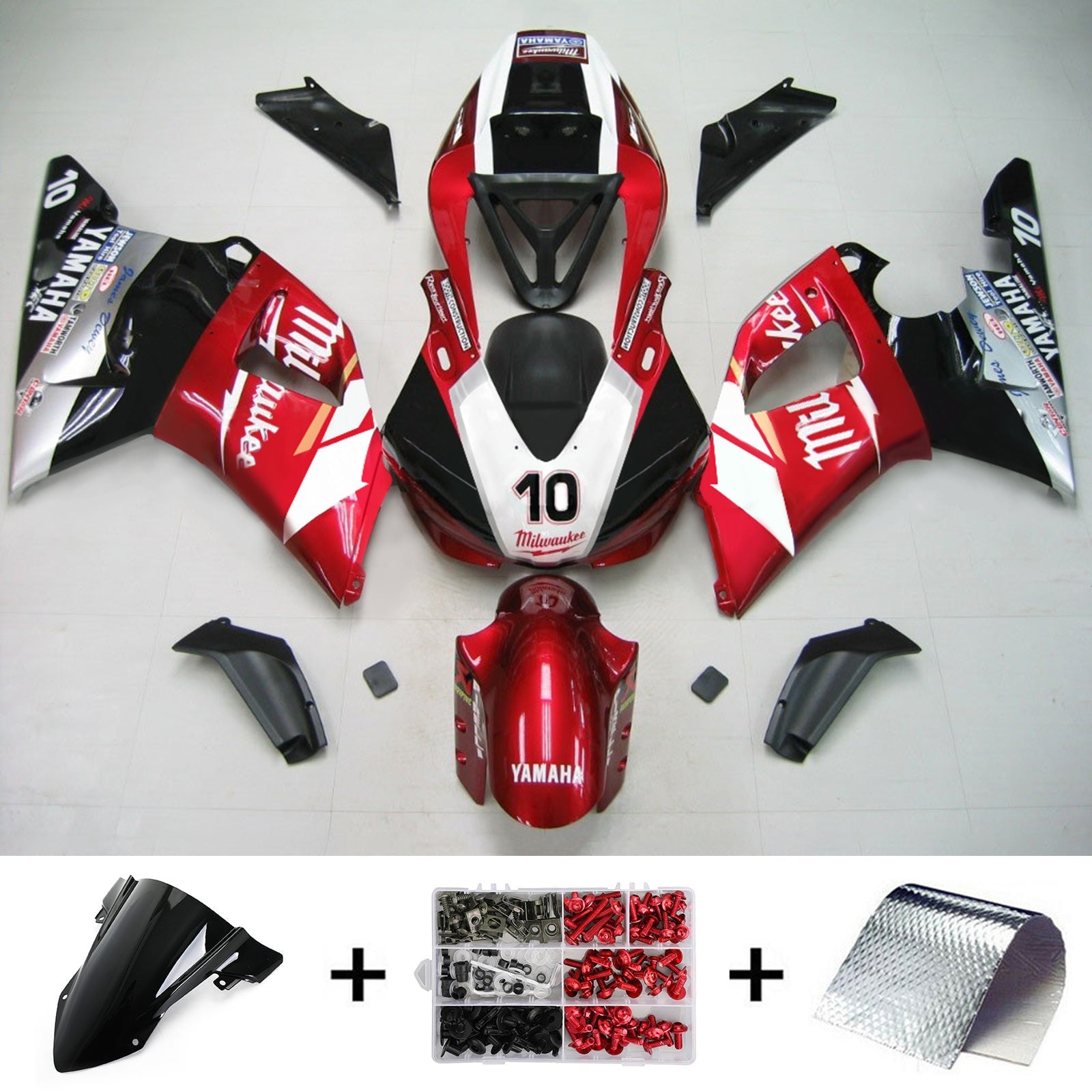 1998-1999 Yamaha YZF 1000 R1 Kit de carénage d'injection carrosserie plastique ABS #107