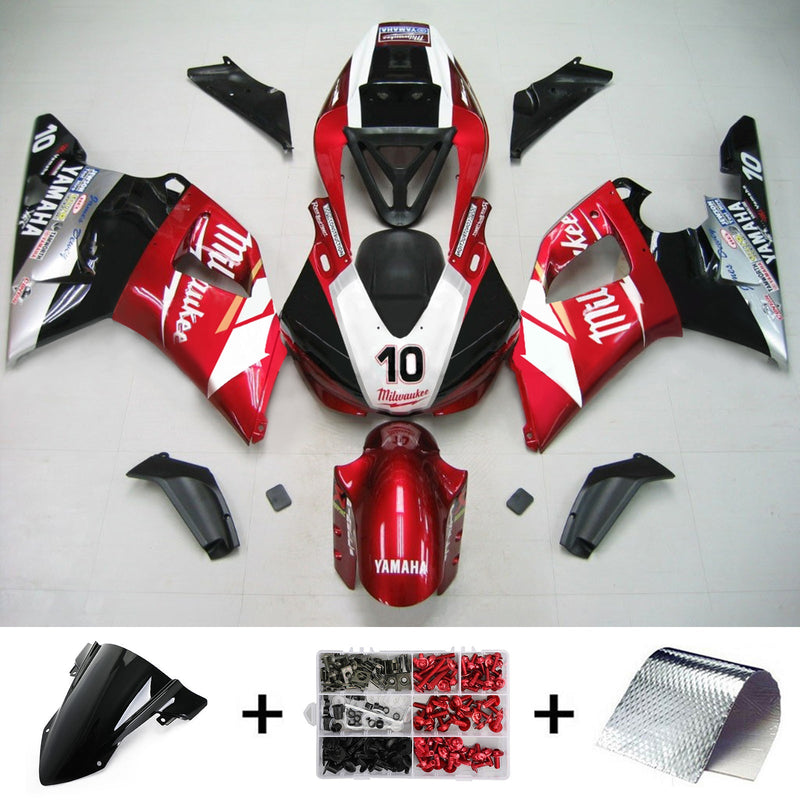 Amotopart Yamaha 1998-1999 YZF 1000 R1 Red Black Fairing Kit