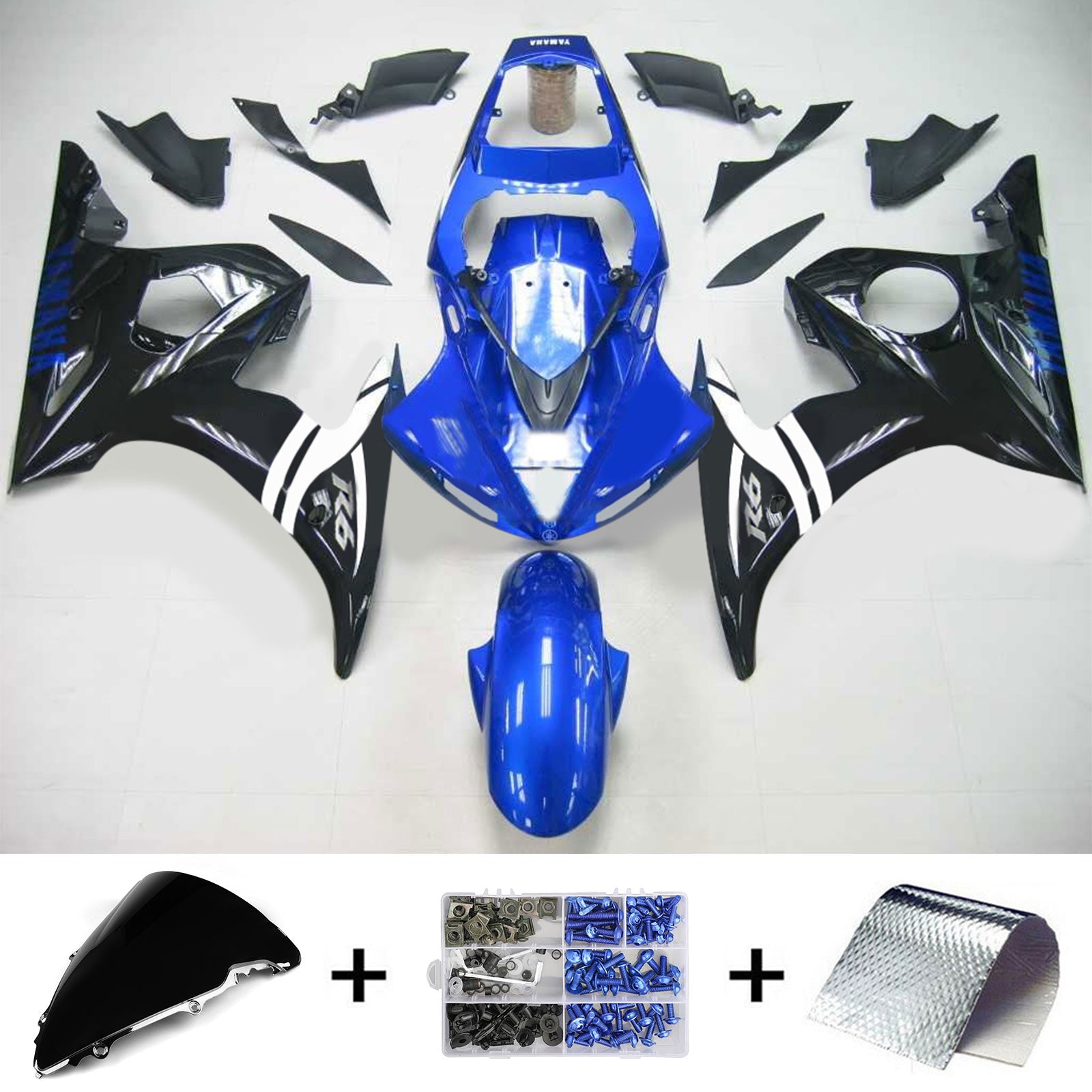 2003-2004 Yamaha YZF 600 R6 2006-2009 R6S Amotopart Injection Fairing Kit Karosseri Plast ABS #113