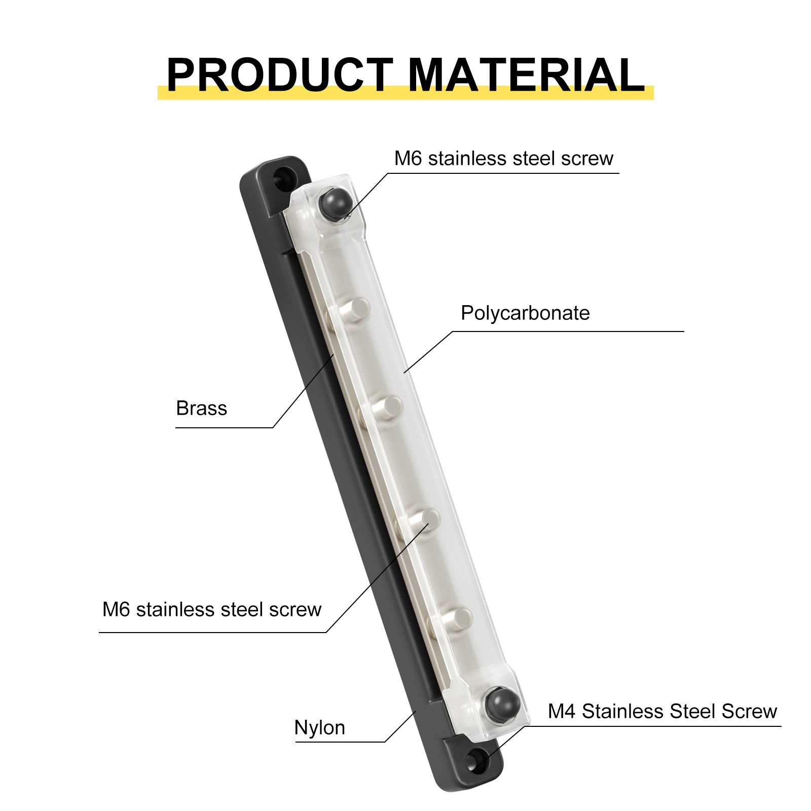 2/4/6/12 Way Dual-row Car Bus Bar Block with Dust Cover Distribution Terminal