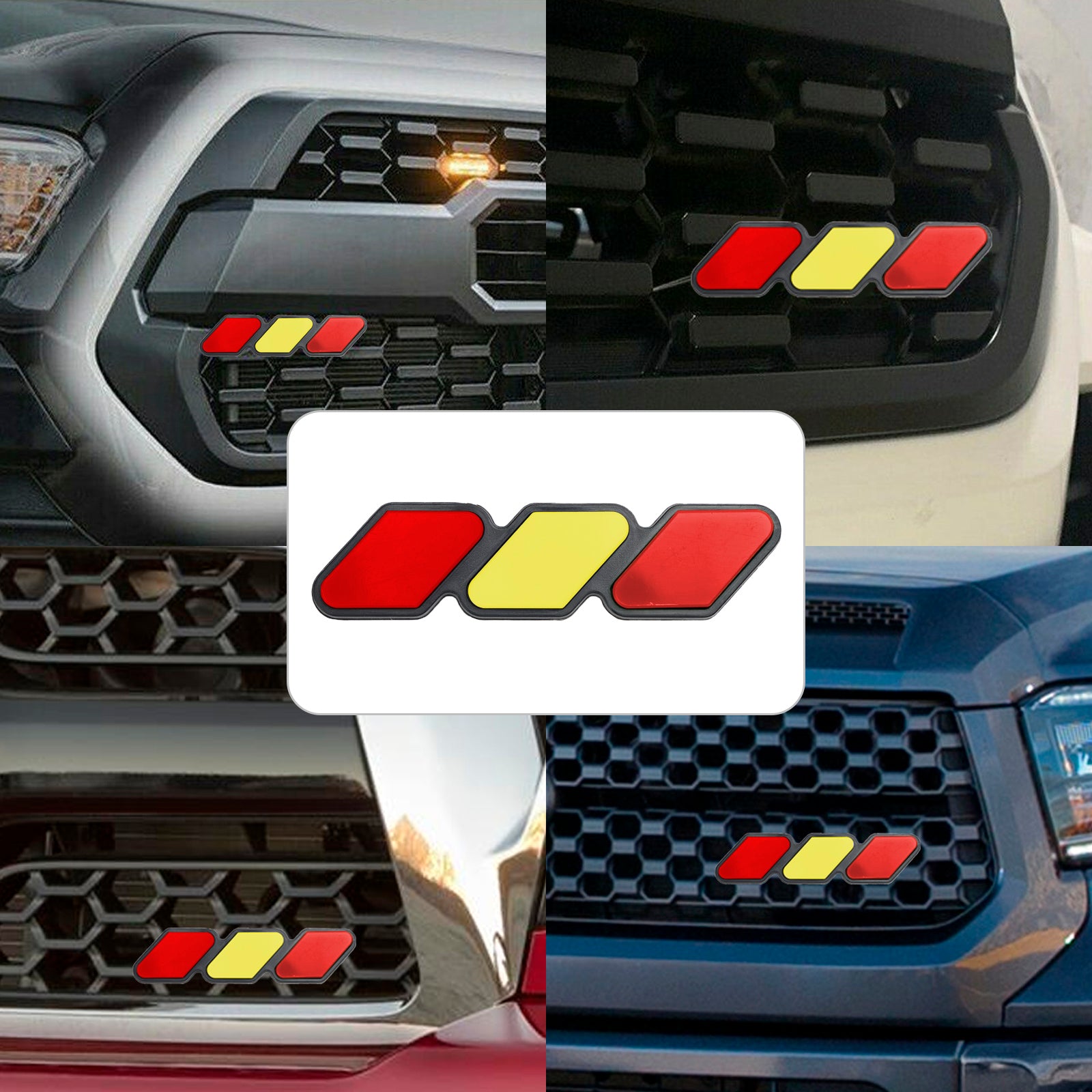 Tri-Color Grille Badge Emblem Car Accessories for Toyota Tacoma TRD Tundra RAV4