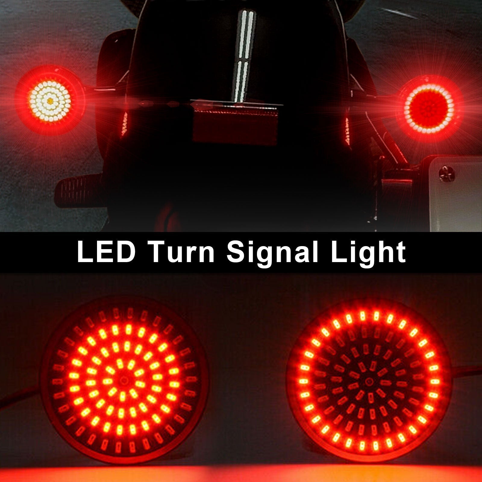 1157 LED Turn Signal Light Inserts Lamp Fit for Softail Touring Dyna Sportster Red