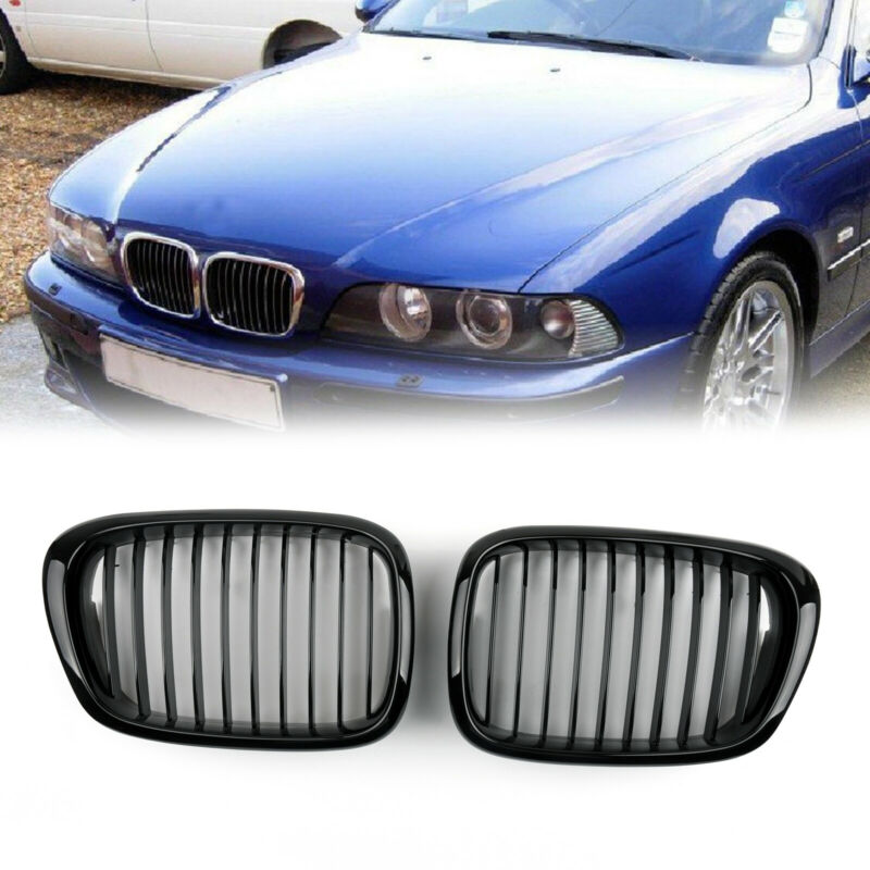 2001-2004 BMW 5-Serie E39 Voorhek Grill Grille ABS Glanzend Zwart/Mat Zwart Mesh Generiek